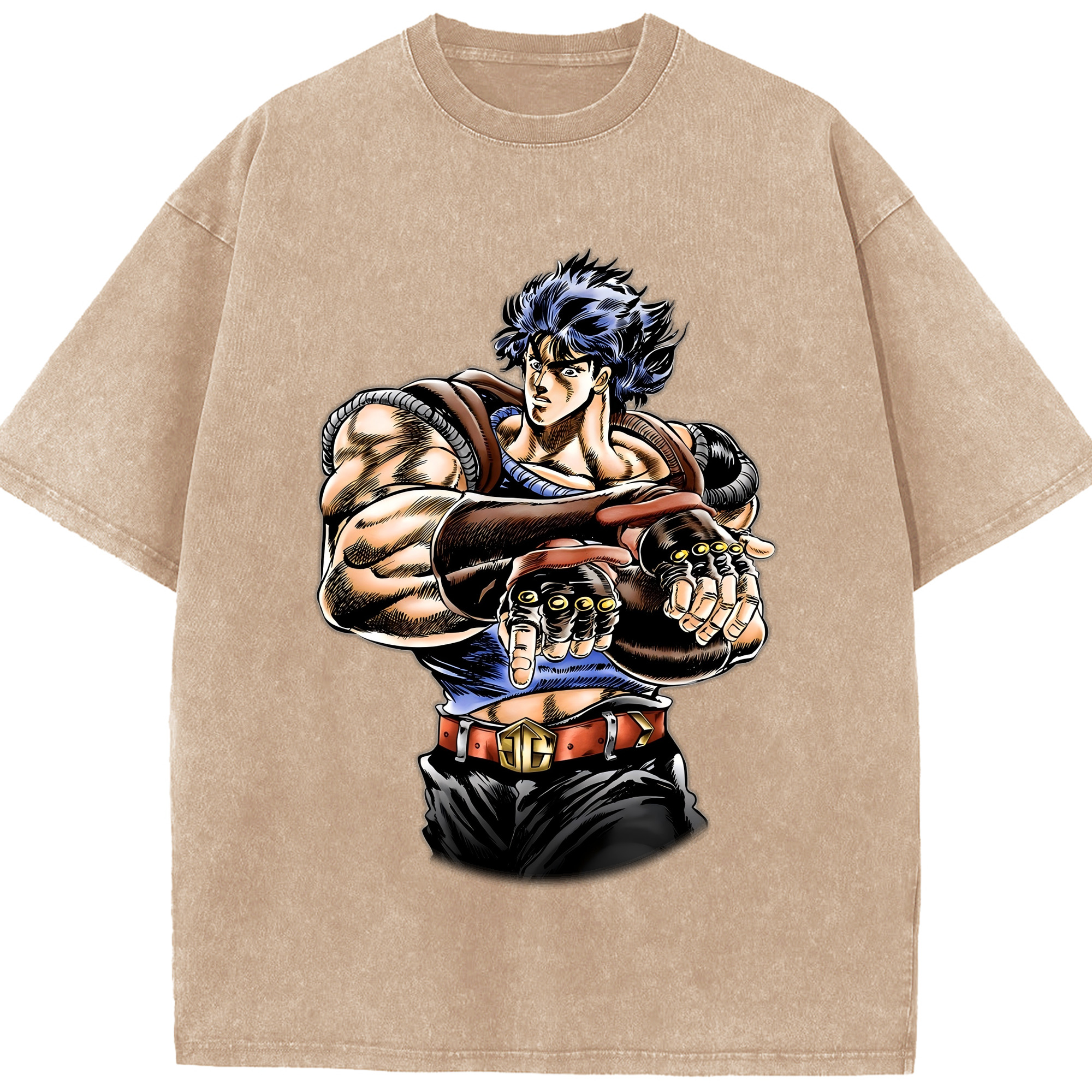 （画像用） ジョジョの奇妙な冒険 /ジョナサン?ジョースター JoJo's Bizarre Adventure Jonathan Joestar 綿100% ヴィンテージ風 半袖Tシャツ（フロントプリント）