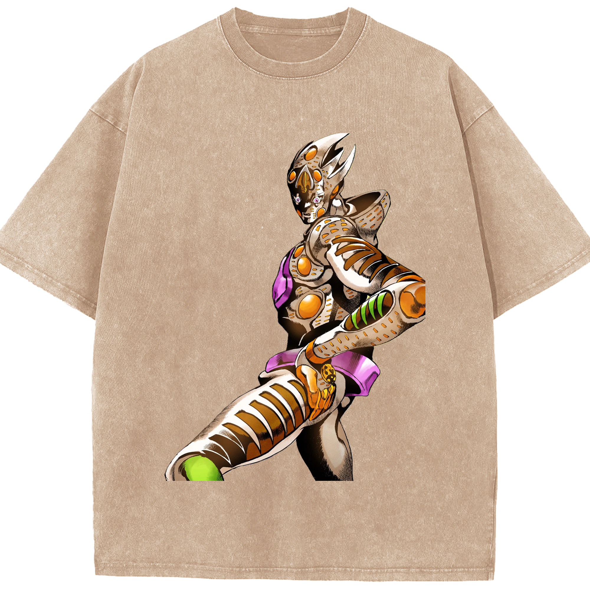 （画像用） ジョジョの奇妙な冒険 ジョルノ?ジョバァーナ JoJo's Bizarre Adventure Giorno Giovanna 綿100% ヴィンテージ風 半袖Tシャツ（フロントプリント）