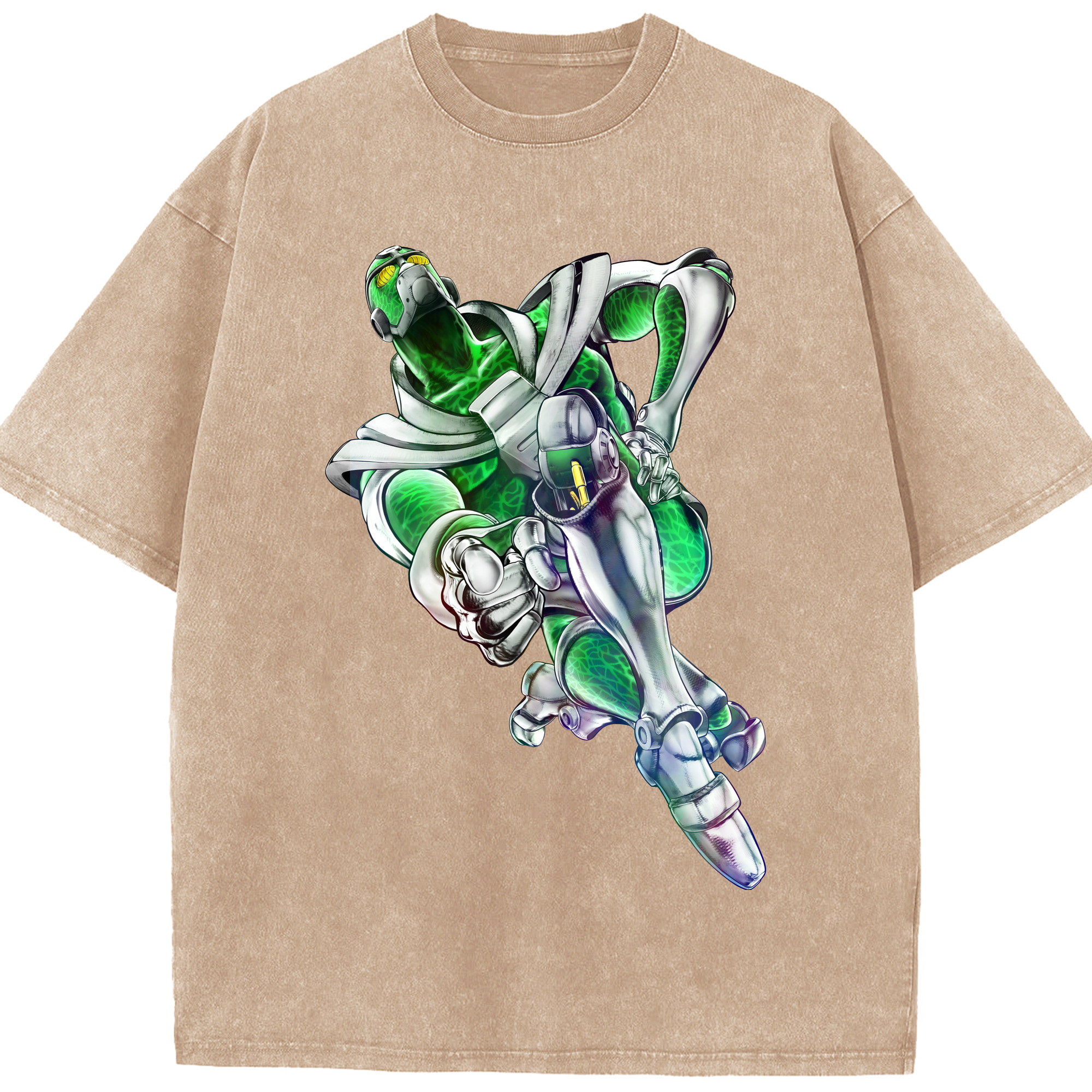 （画像用） ジョジョの奇妙な冒険 花京院 典明（かきょういん のりあき） JoJo's Bizarre Adventure Kakyoin Noriaki 綿100% ヴィンテージ風 半袖Tシャツ（フロントプリント）