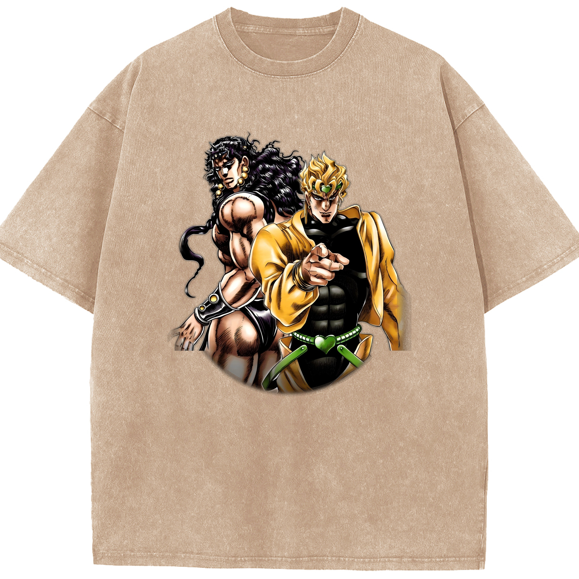 （画像用） ジョジョの奇妙な冒険 ディオ?ブランドー JoJo's Bizarre Adventure Dio Brando 綿100% ヴィンテージ風 半袖Tシャツ（フロントプリント）