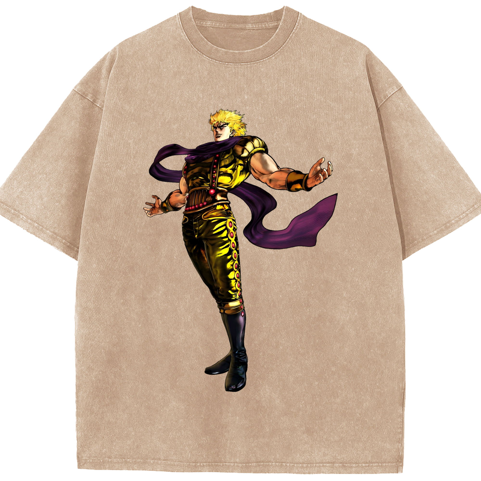 （画像用） ジョジョの奇妙な冒険 ディオ?ブランドー JoJo's Bizarre Adventure Dio Brando 綿100% ヴィンテージ風 半袖Tシャツ（フロントプリント）