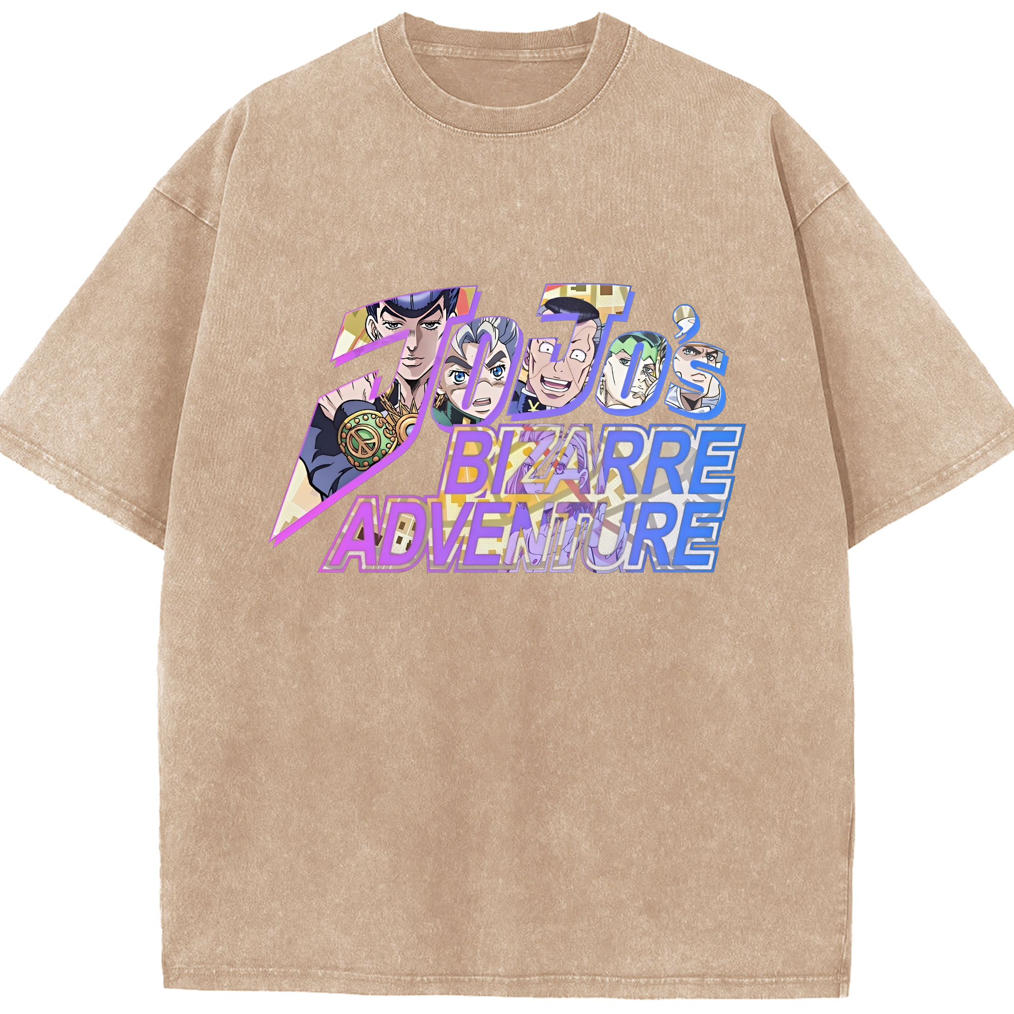 （画像用） ジョジョの奇妙な冒険 JoJo's Bizarre Adventure 綿100% ヴィンテージ風 半袖Tシャツ（フロントプリント）