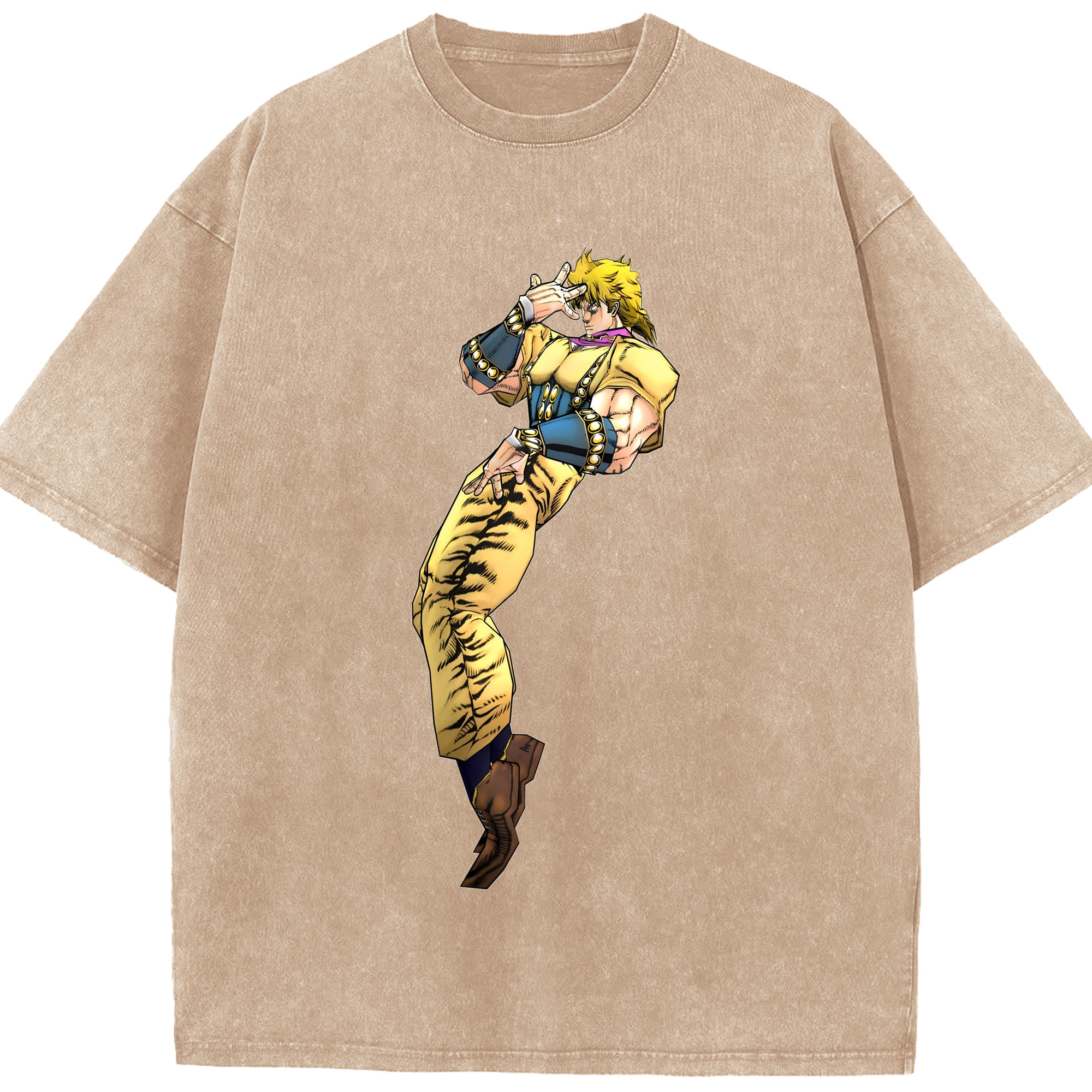 （画像用） ジョジョの奇妙な冒険 ディオ?ブランドー JoJo's Bizarre Adventure Dio Brando 綿100% ヴィンテージ風 半袖Tシャツ（フロントプリント）