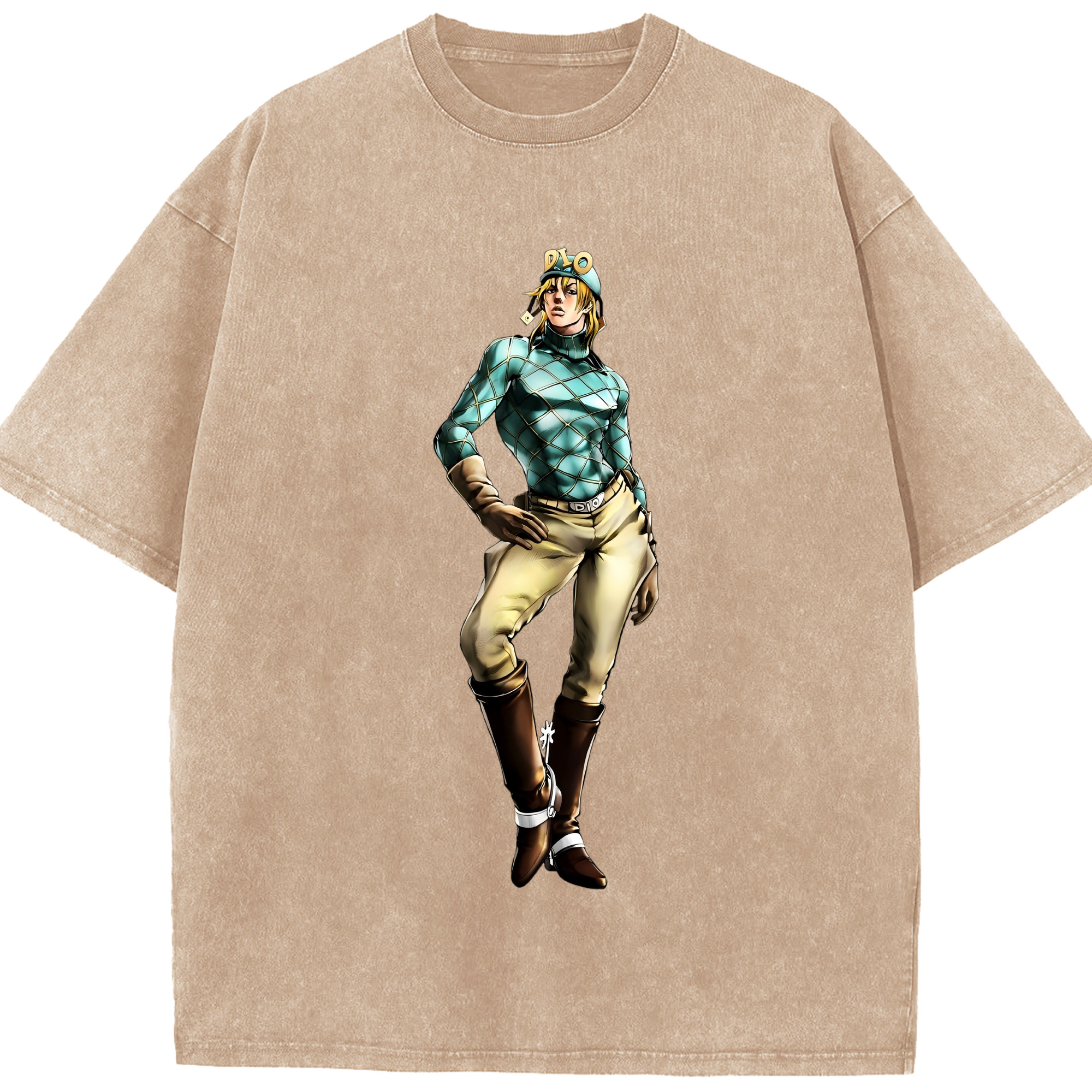 （画像用） ジョジョの奇妙な冒険 ディオ?ブランドー JoJo's Bizarre Adventure Dio Brando 綿100% ヴィンテージ風 半袖Tシャツ（フロントプリント）