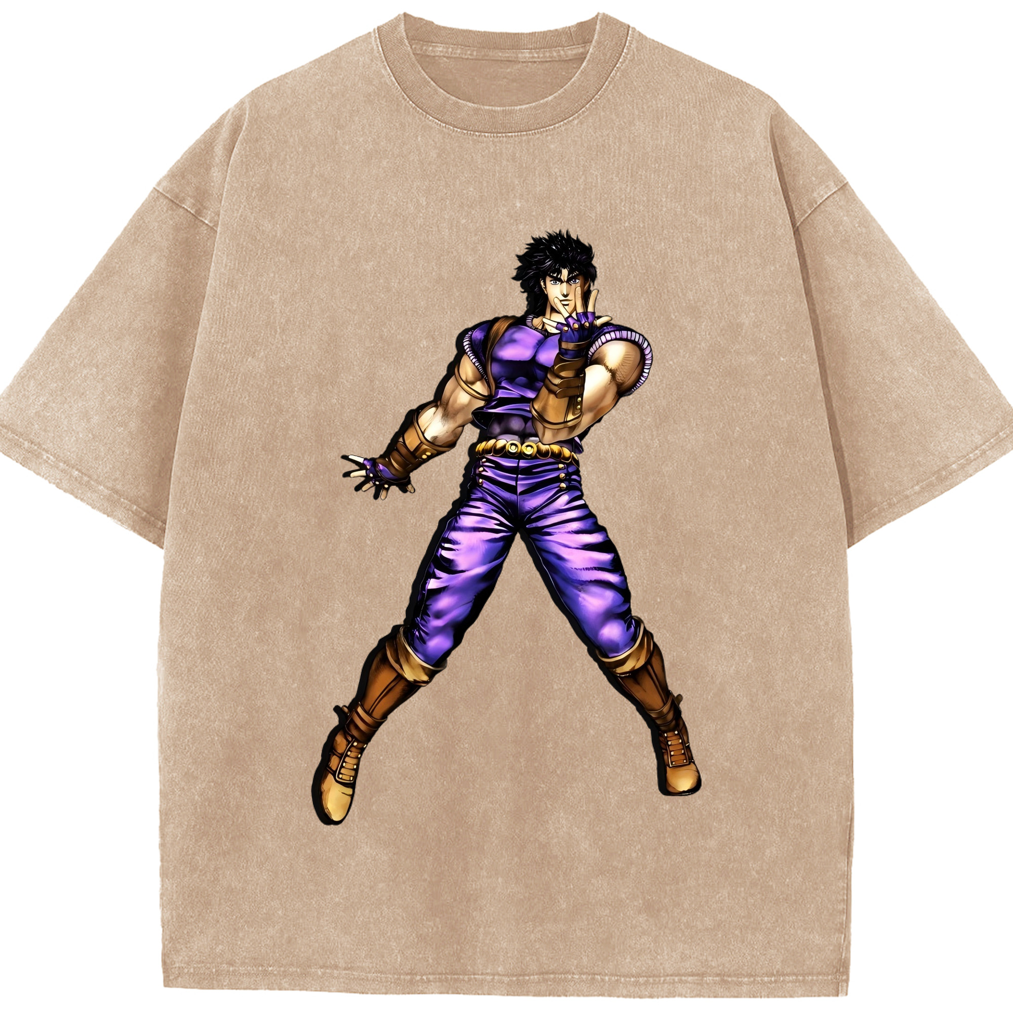 （画像用） ジョジョの奇妙な冒険 /ジョナサン?ジョースター JoJo's Bizarre Adventure Jonathan Joestar 綿100% ヴィンテージ風 半袖Tシャツ（フロントプリント）