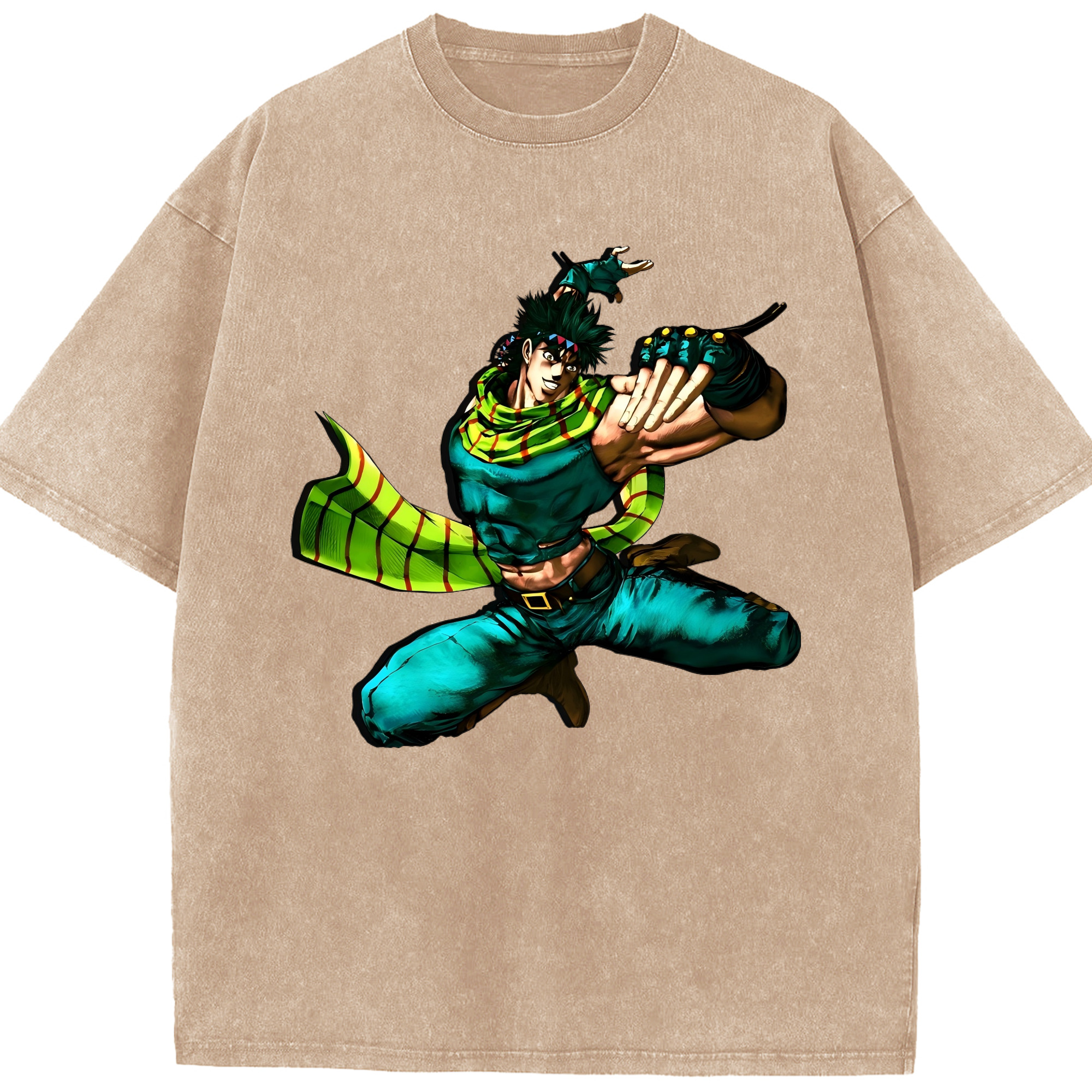 （画像用） ジョジョの奇妙な冒険 ジョセフ?ジョースター JoJo's Bizarre Adventure Joseph Joestar 綿100% ヴィンテージ風 半袖Tシャツ（フロントプリント）