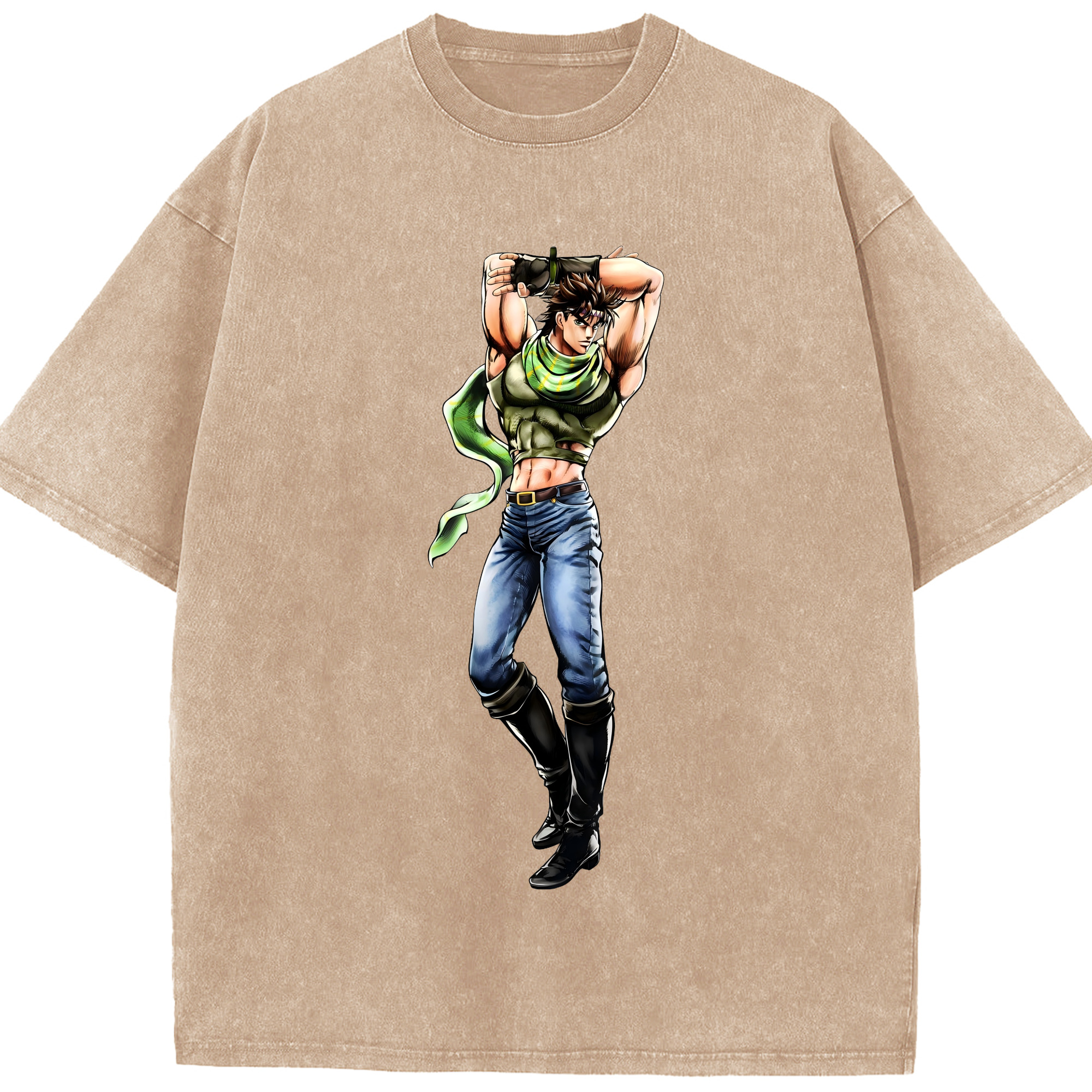 （画像用） ジョジョの奇妙な冒険 ジョセフ?ジョースター JoJo's Bizarre Adventure Joseph Joestar 綿100% ヴィンテージ風 半袖Tシャツ（フロントプリント）