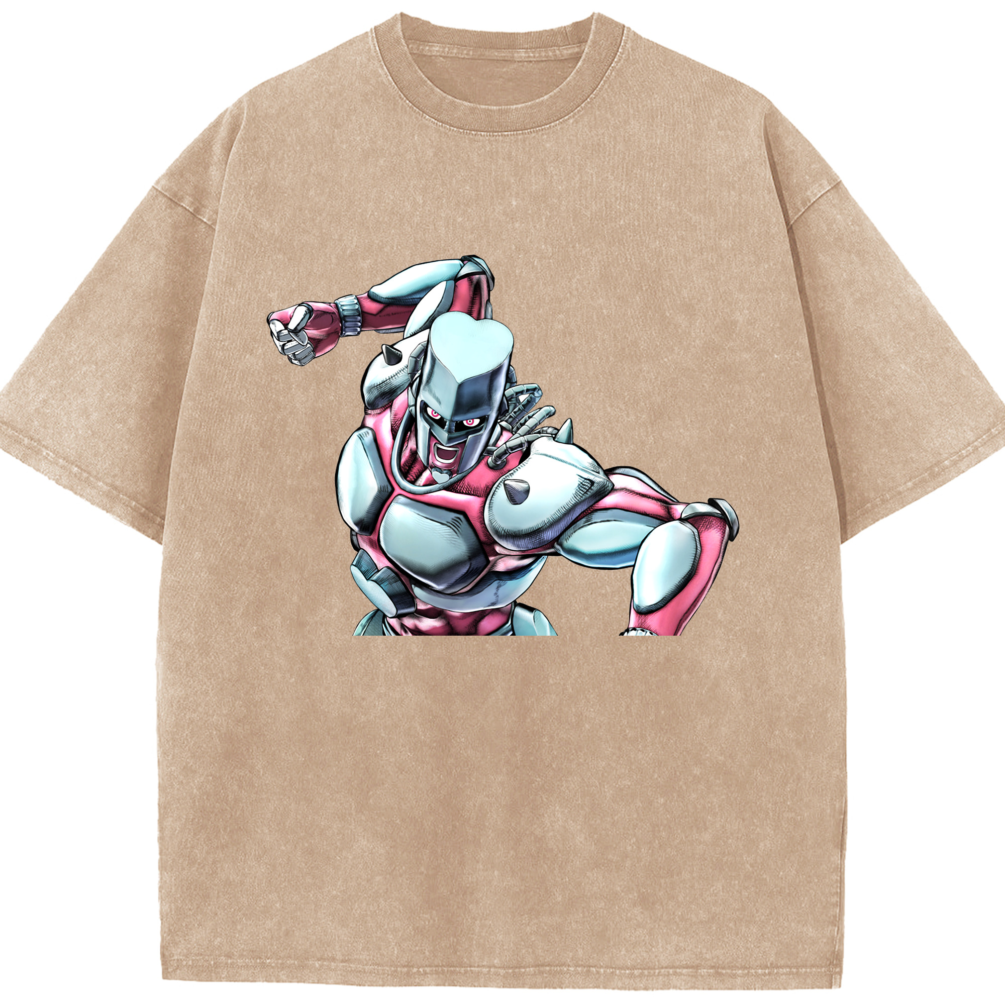 （画像用） ジョジョの奇妙な冒険 ひがしかた じょうすけ JoJo's Bizarre Adventure Higashikata Josuke 綿100% ヴィンテージ風 半袖Tシャツ（フロントプリント）