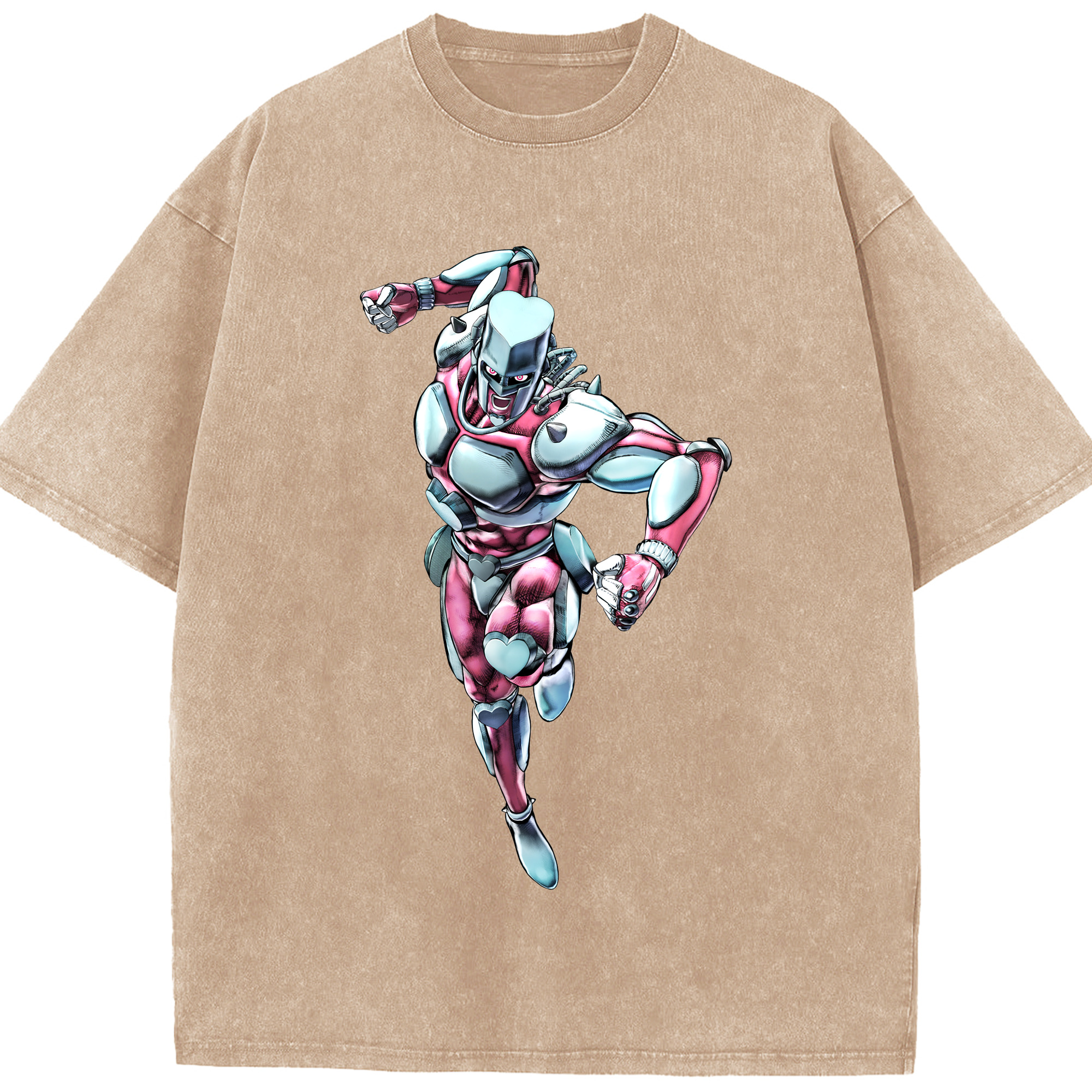 （画像用） ジョジョの奇妙な冒険 ひがしかた じょうすけ JoJo's Bizarre Adventure Higashikata Josuke 綿100% ヴィンテージ風 半袖Tシャツ（フロントプリント）