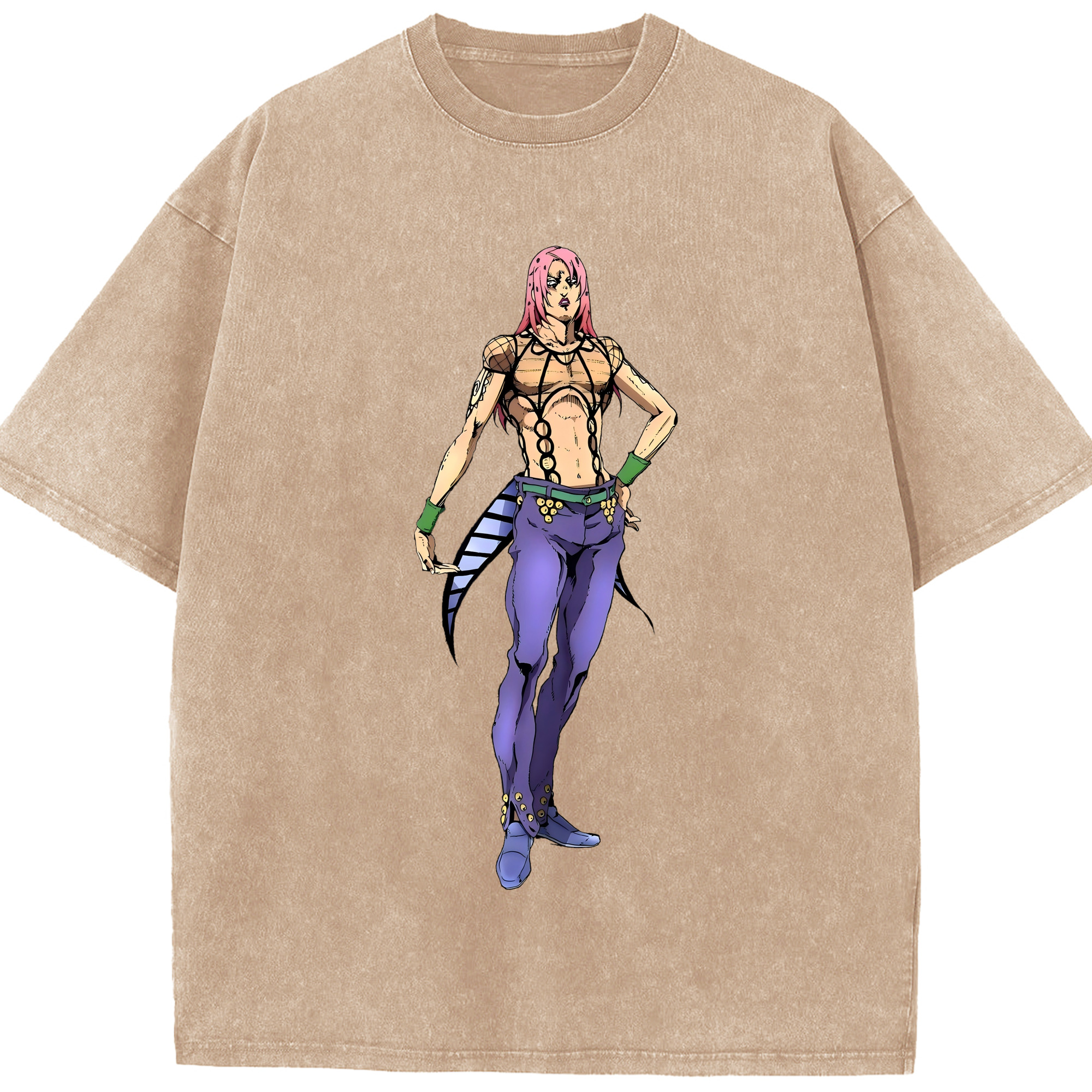 （画像用） ジョジョの奇妙な冒険 ビネガー?ドッピオ JoJo's Bizarre Adventure Vinegar Doppio 綿100% ヴィンテージ風 半袖Tシャツ（フロントプリント）