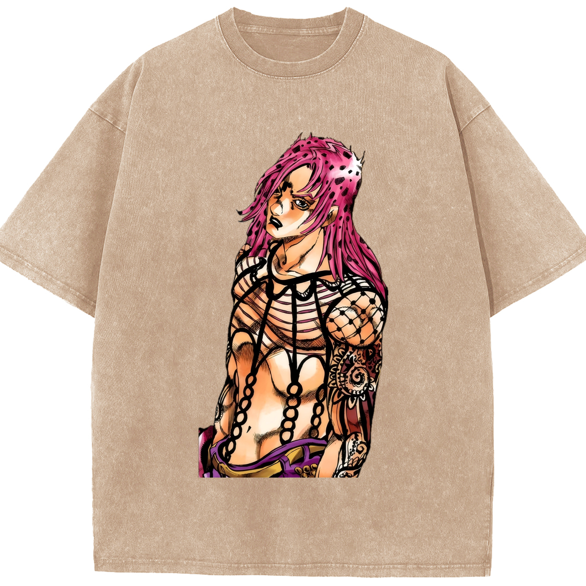 （画像用） ジョジョの奇妙な冒険 ビネガー?ドッピオ JoJo's Bizarre Adventure Vinegar Doppio 綿100% ヴィンテージ風 半袖Tシャツ（フロントプリント）