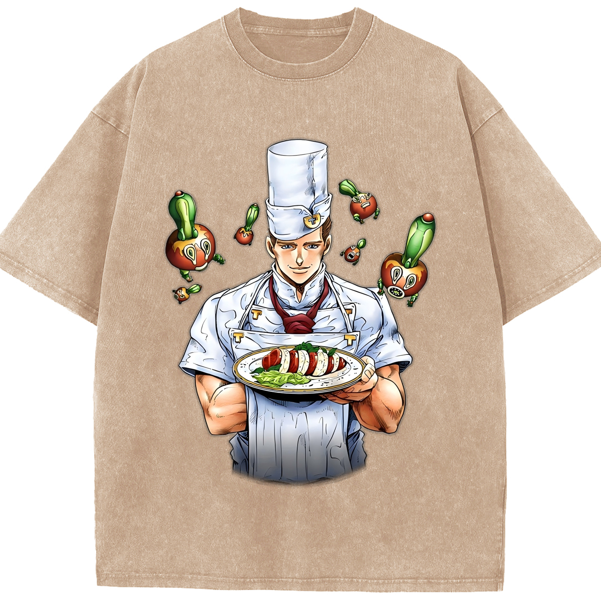 （画像用） ジョジョの奇妙な冒険 Tonio Trussardi JoJo's Bizarre Adventure トニオ?トラッサルディ 綿100% ヴィンテージ風 半袖Tシャツ（フロントプリント）
