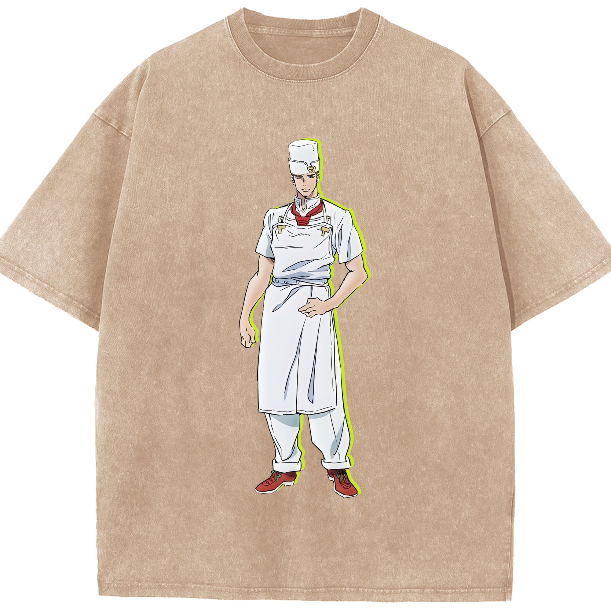（画像用） ジョジョの奇妙な冒険 Tonio Trussardi JoJo's Bizarre Adventure トニオ?トラッサルディ 綿100% ヴィンテージ風 半袖Tシャツ（フロントプリント）