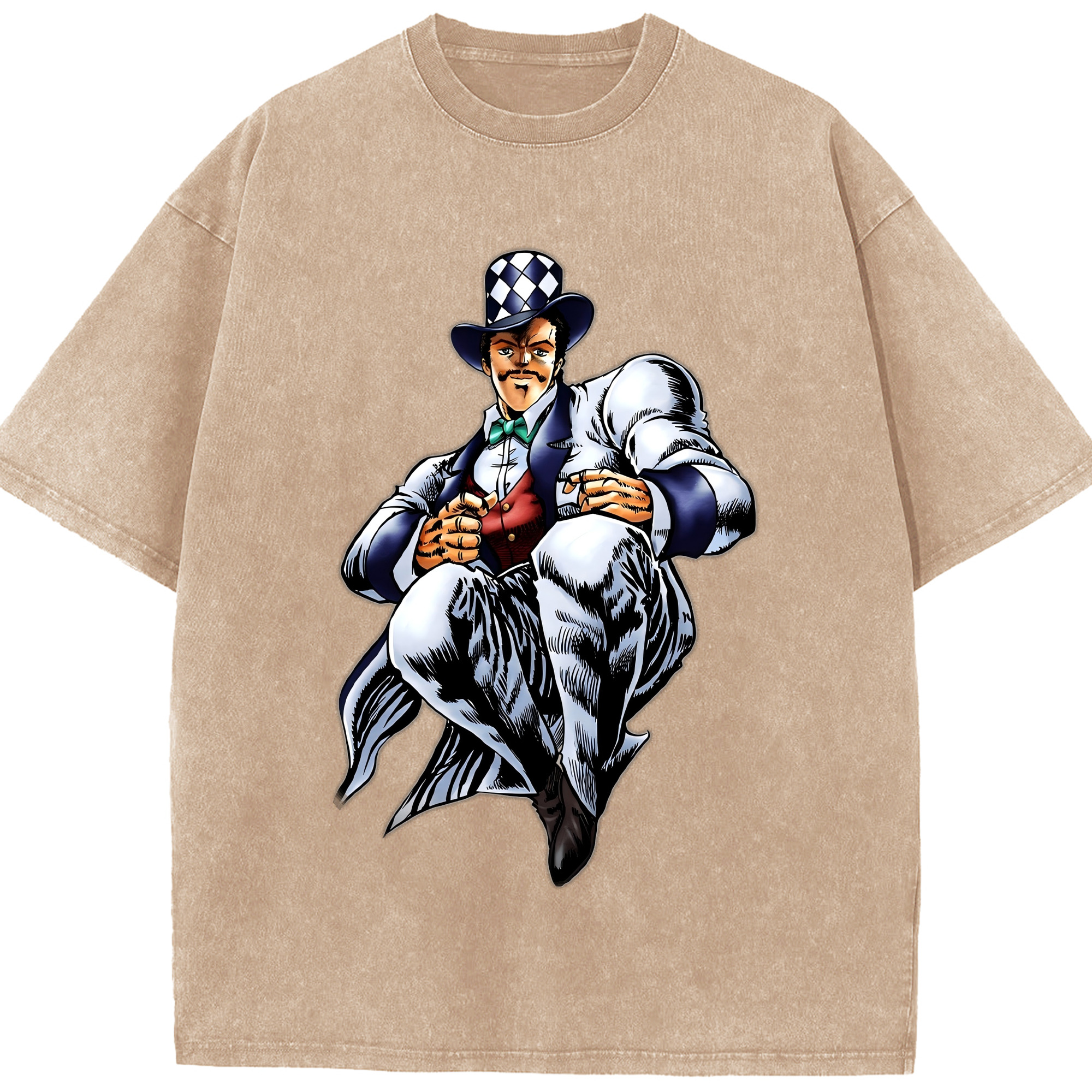 （画像用） ジョジョの奇妙な冒険 ウィル?アントニオ?ツェペリ JoJo's Bizarre Adventure Will Anthonio Zeppeli 綿100% ヴィンテージ風 半袖Tシャツ（フロントプリント）