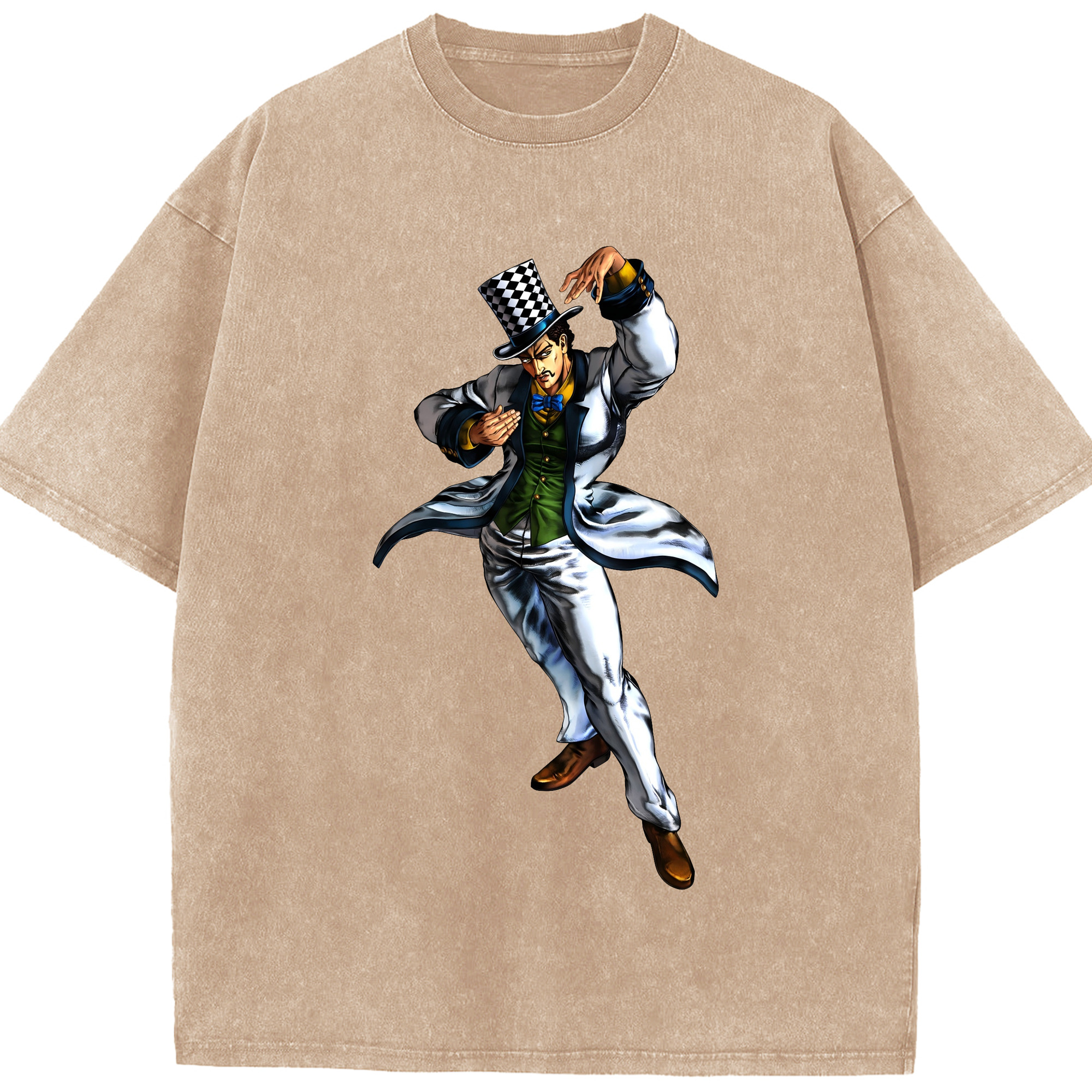 （画像用） ジョジョの奇妙な冒険 ウィル?アントニオ?ツェペリ JoJo's Bizarre Adventure Will Anthonio Zeppeli 綿100% ヴィンテージ風 半袖Tシャツ（フロントプリント）