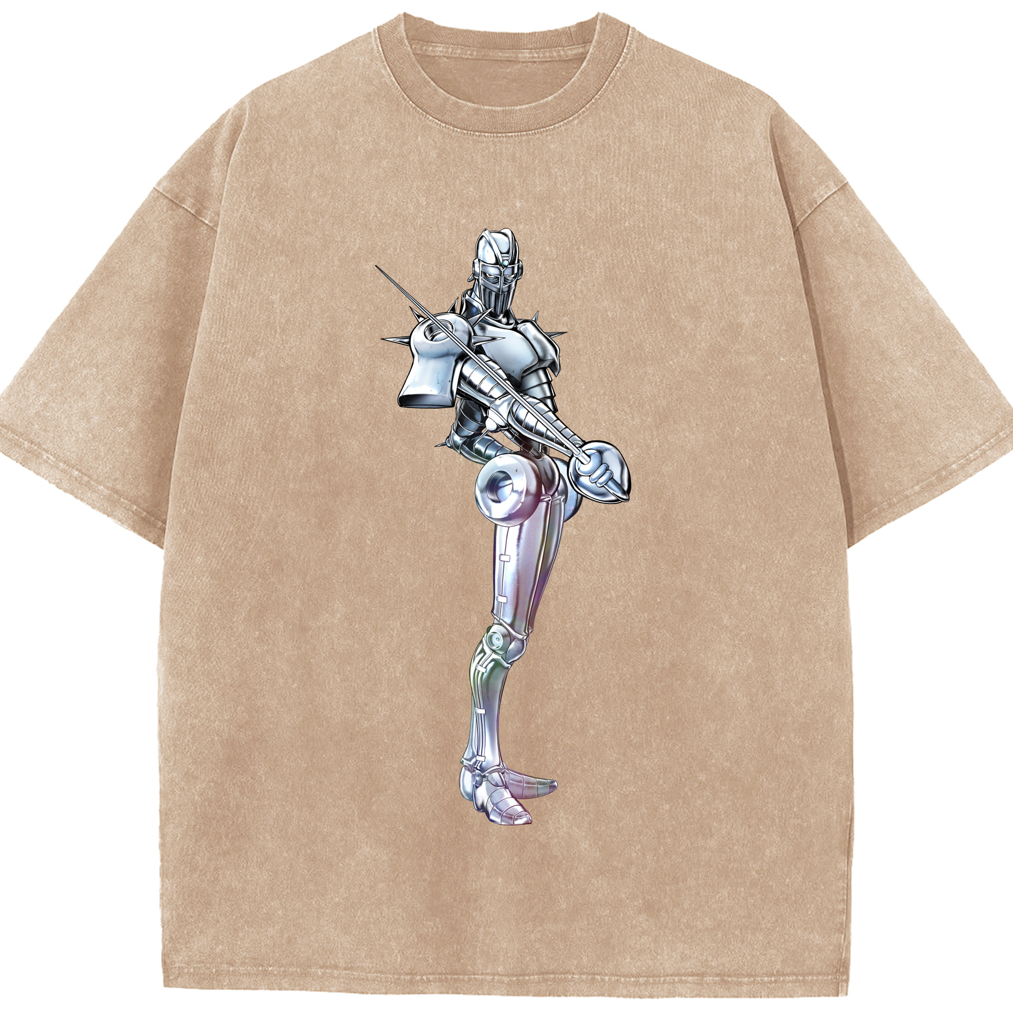 （画像用） ジョジョの奇妙な冒険 ジャン＝ピエール?ポルナレフ JoJo's Bizarre Adventure Jan Pierre Polnareff 綿100% ヴィンテージ風 半袖Tシャツ（フロントプリント）
