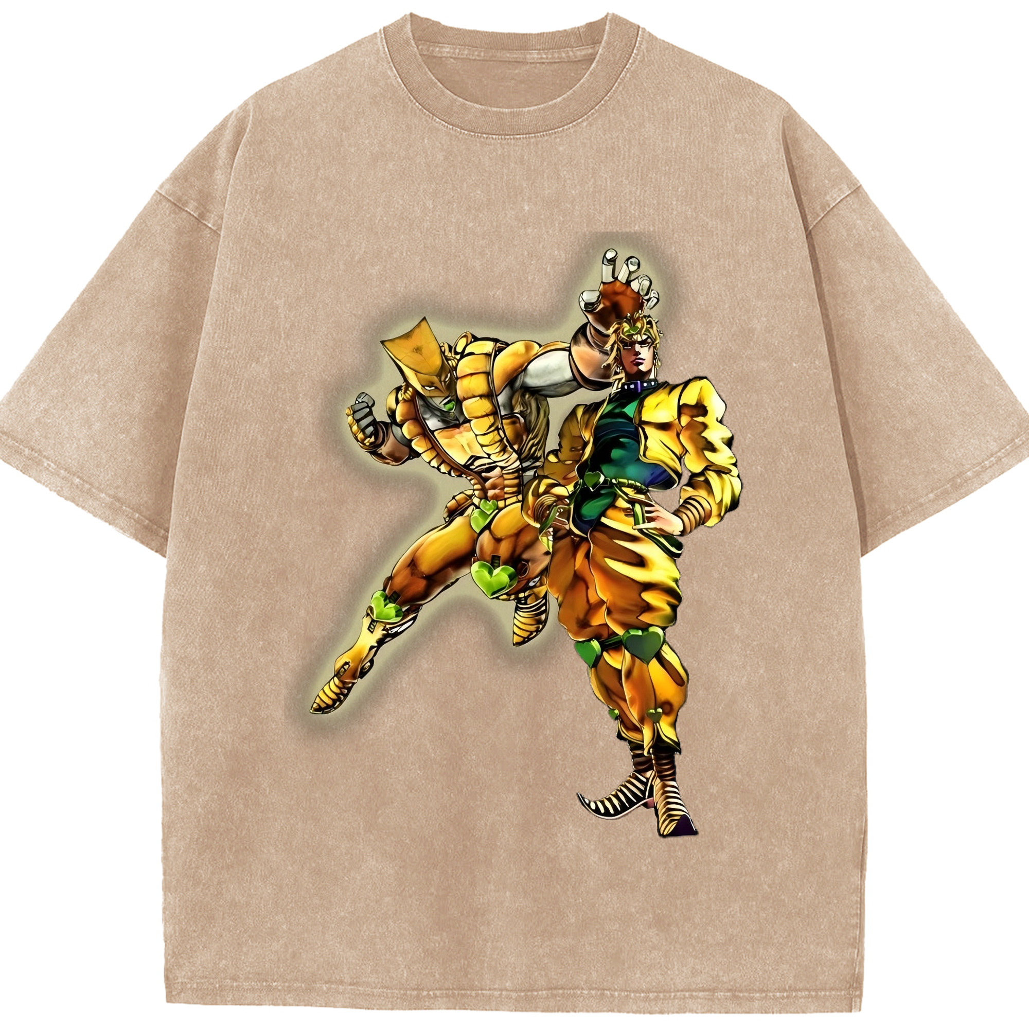 （画像用） ジョジョの奇妙な冒険 ディオ?ブランドー JoJo's Bizarre Adventure Dio Brando 綿100% ヴィンテージ風 半袖Tシャツ（フロントプリント）