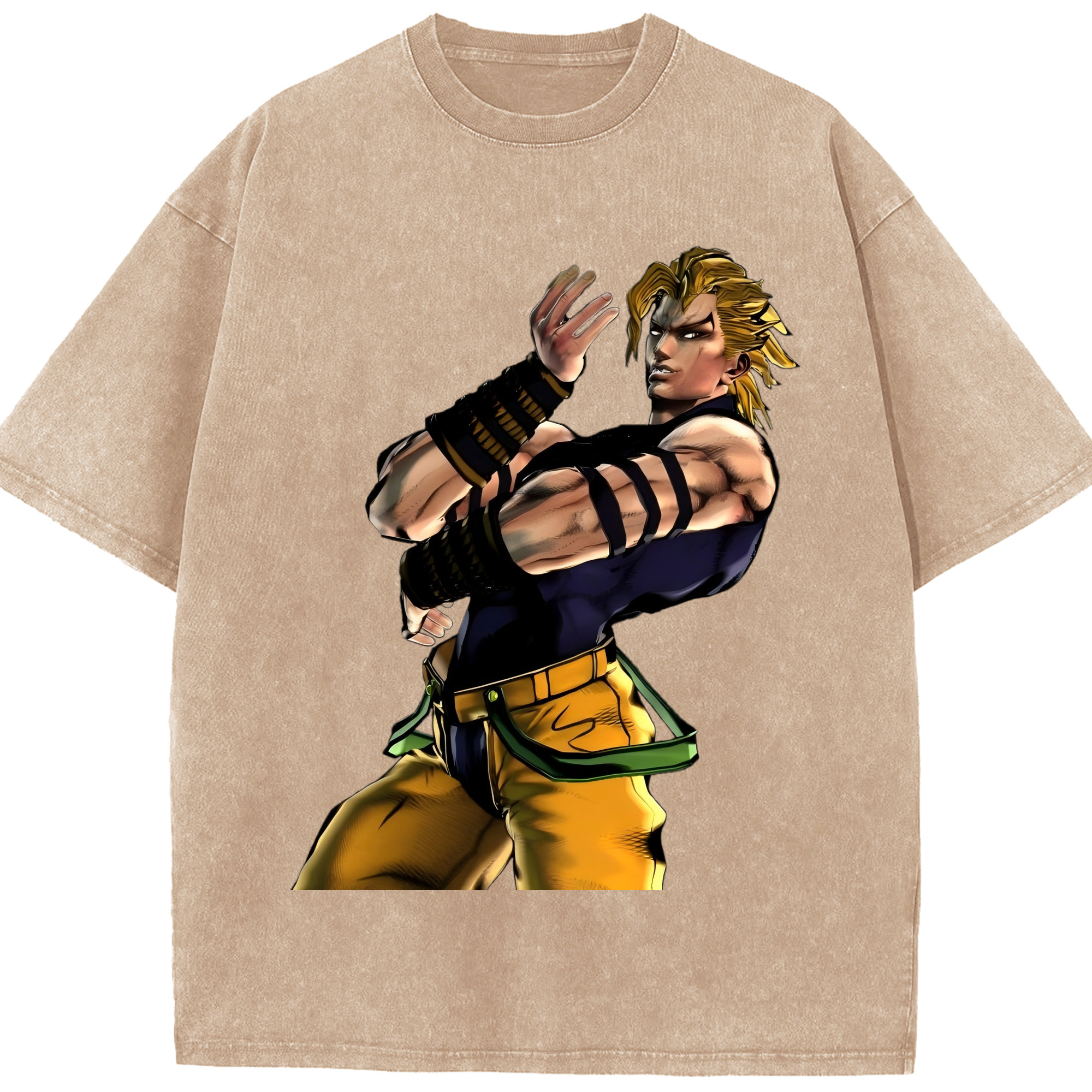（画像用） ジョジョの奇妙な冒険 ディオ?ブランドー JoJo's Bizarre Adventure Dio Brando 綿100% ヴィンテージ風 半袖Tシャツ（フロントプリント）