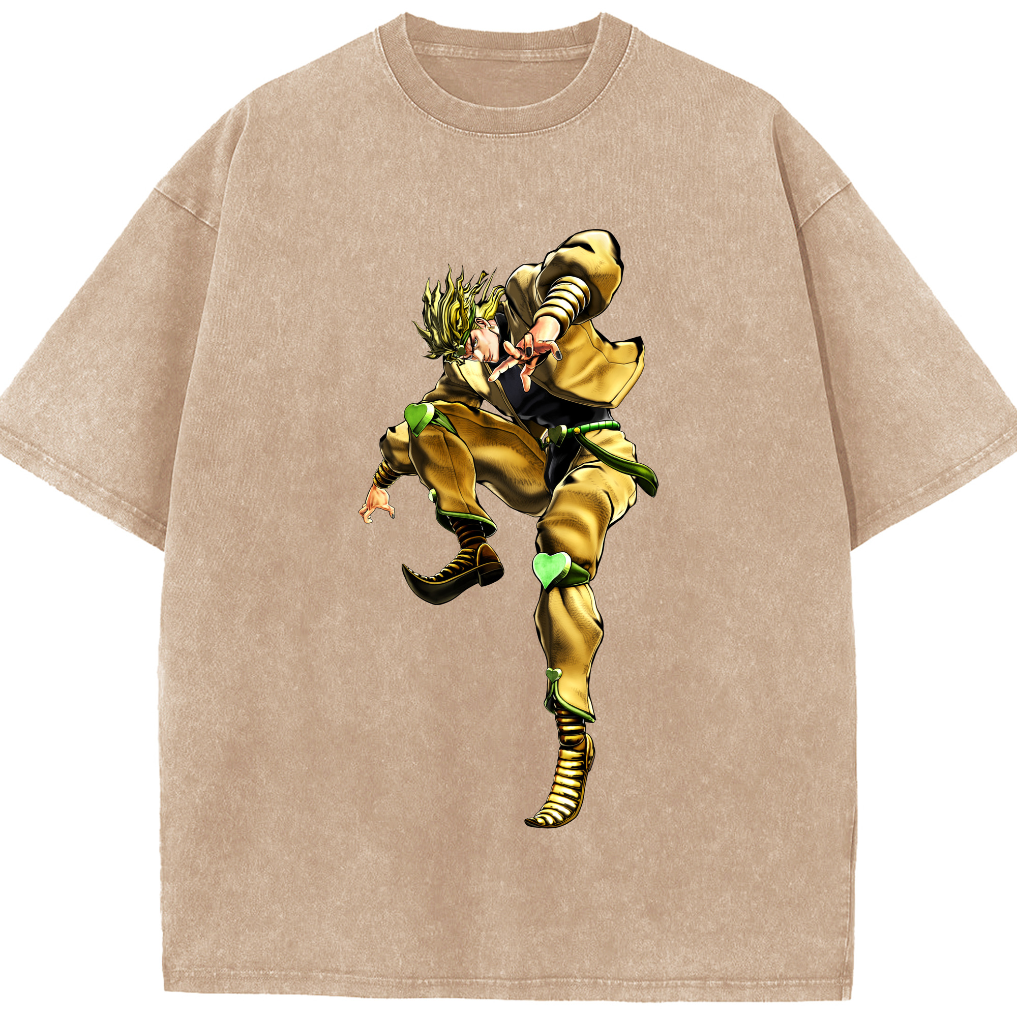 （画像用） ジョジョの奇妙な冒険 ディオ?ブランドー JoJo's Bizarre Adventure Dio Brando 綿100% ヴィンテージ風 半袖Tシャツ（フロントプリント）