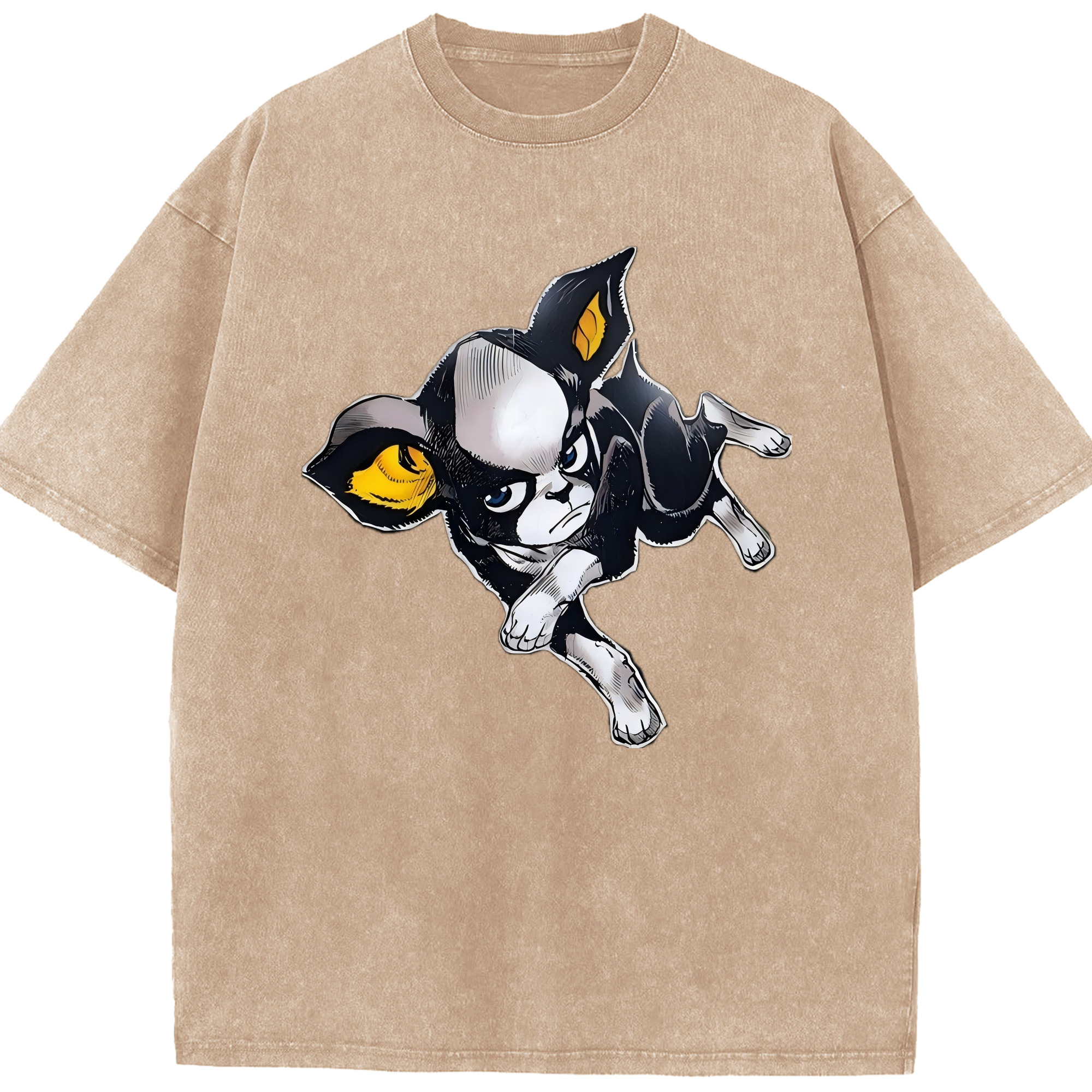 （画像用） ジョジョの奇妙な冒険 イギー JoJo's Bizarre Adventure Iggy 綿100% ヴィンテージ風 半袖Tシャツ（フロントプリント）