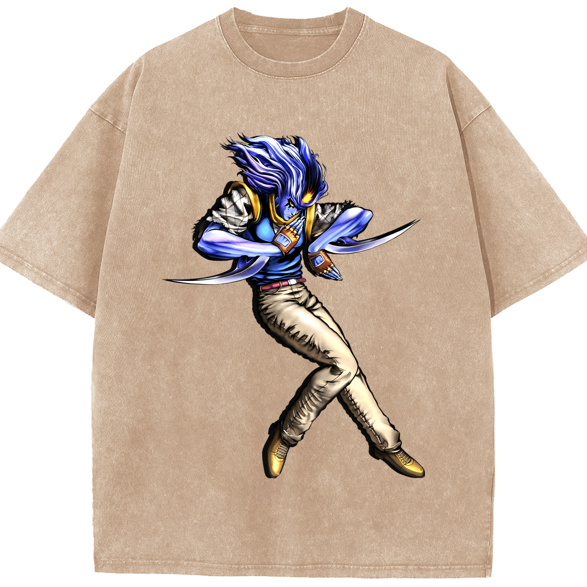 （画像用） ジョジョの奇妙な冒険 JoJo's Bizarre Adventure 綿100% ヴィンテージ風 半袖Tシャツ（フロントプリント）