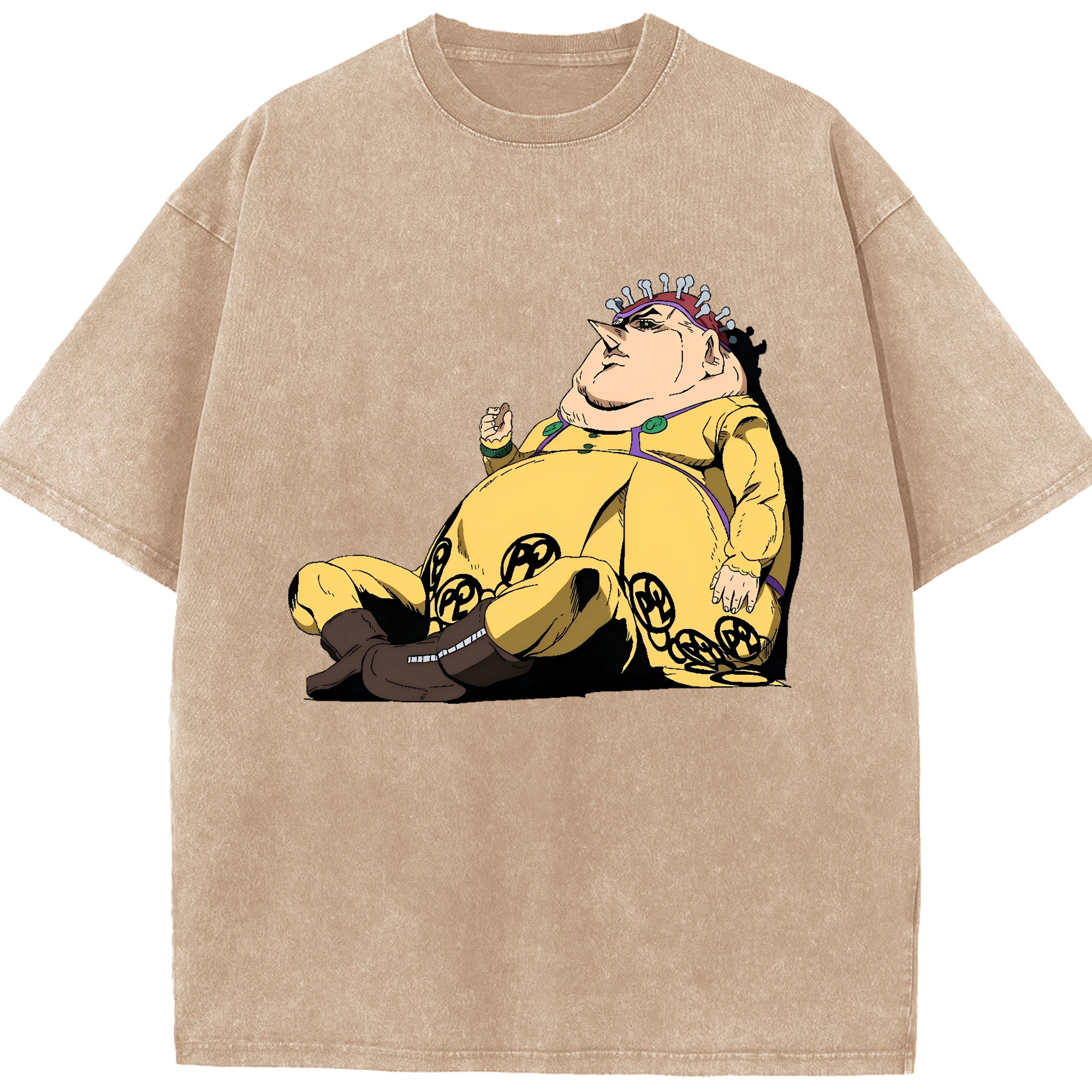 （画像用） ジョジョの奇妙な冒険 ポルポ JoJo's Bizarre Adventure Polpo 綿100% ヴィンテージ風 半袖Tシャツ（フロントプリント）