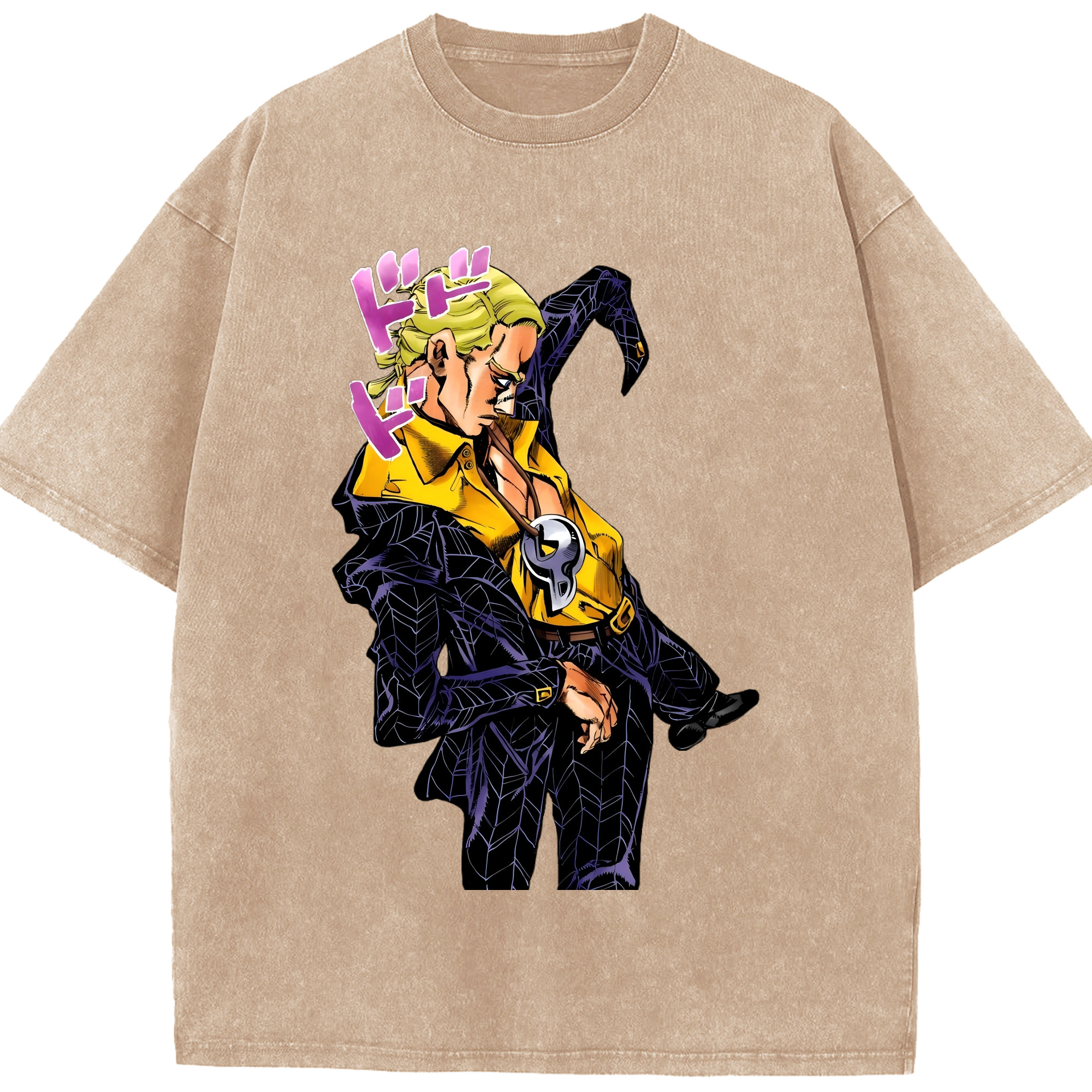 （画像用） ジョジョの奇妙な冒険 プロシュート JoJo's Bizarre Adventure Prosciutto 綿100% ヴィンテージ風 半袖Tシャツ（フロントプリント）