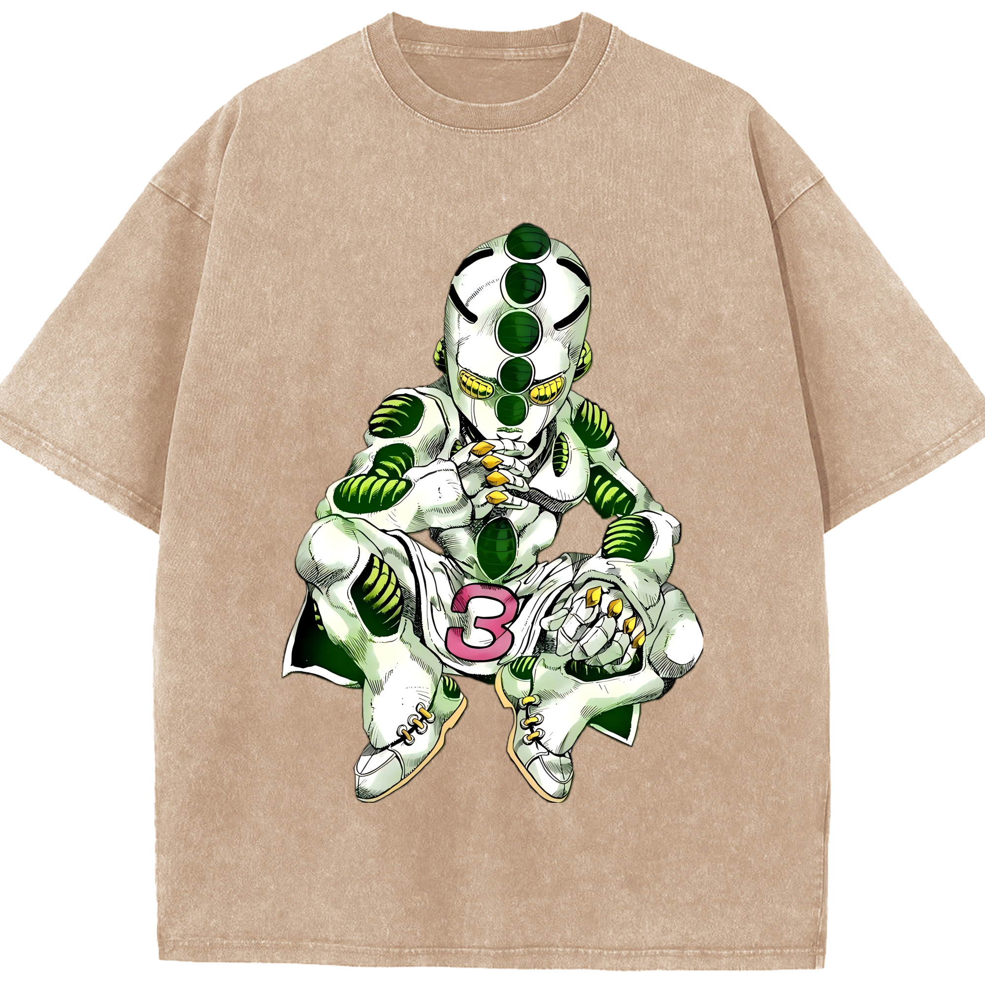 （画像用） ジョジョの奇妙な冒険 広瀨康一 JoJo's Bizarre Adventure Hirose Koichi 綿100% ヴィンテージ風 半袖Tシャツ（フロントプリント）