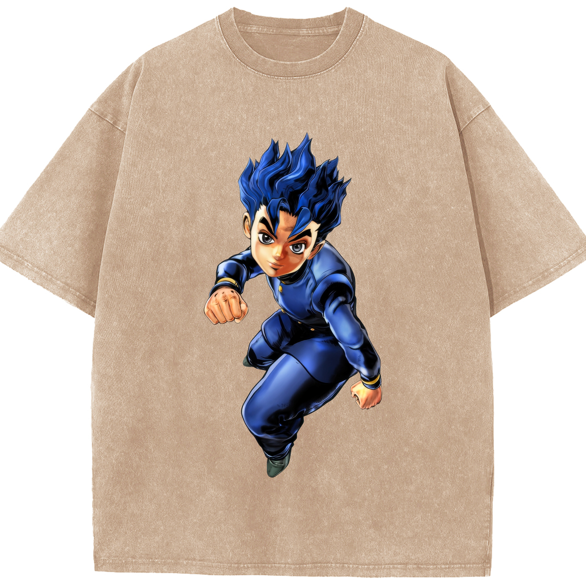 （画像用） ジョジョの奇妙な冒険 広瀨康一 JoJo's Bizarre Adventure Hirose Koichi 綿100% ヴィンテージ風 半袖Tシャツ（フロントプリント）