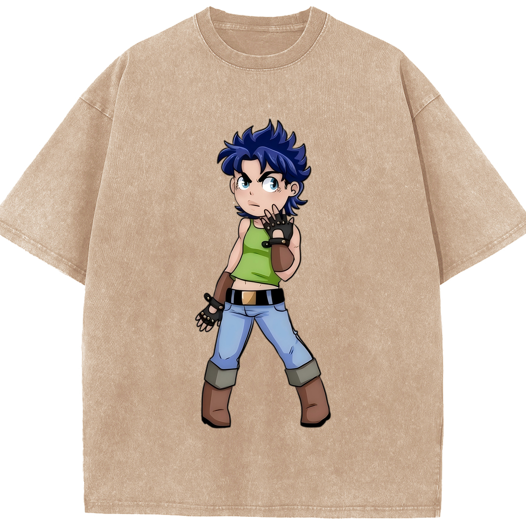 （画像用） ジョジョの奇妙な冒険 広瀨康一 JoJo's Bizarre Adventure Hirose Koichi 綿100% ヴィンテージ風 半袖Tシャツ（フロントプリント）