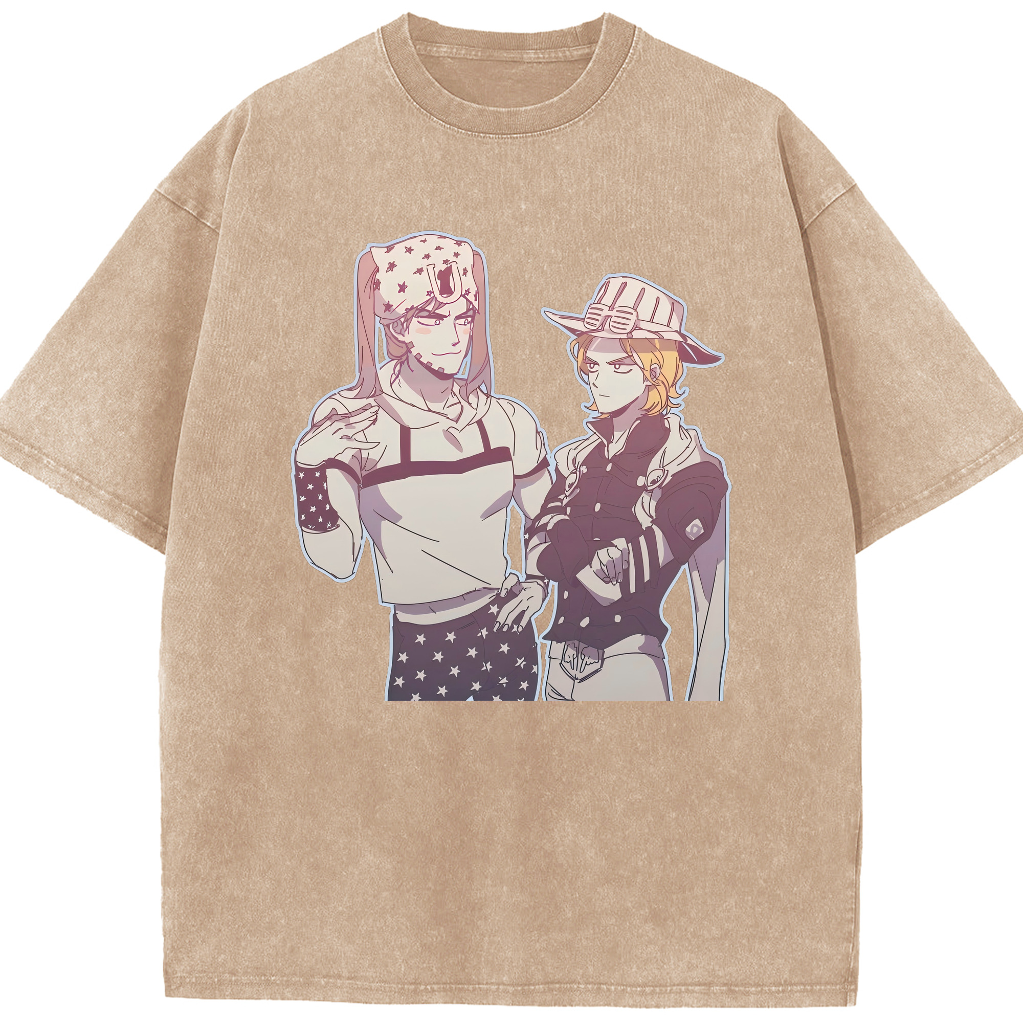 （画像用） ジョジョの奇妙な冒険 JoJo's Bizarre Adventure 綿100% ヴィンテージ風 半袖Tシャツ（フロントプリント）