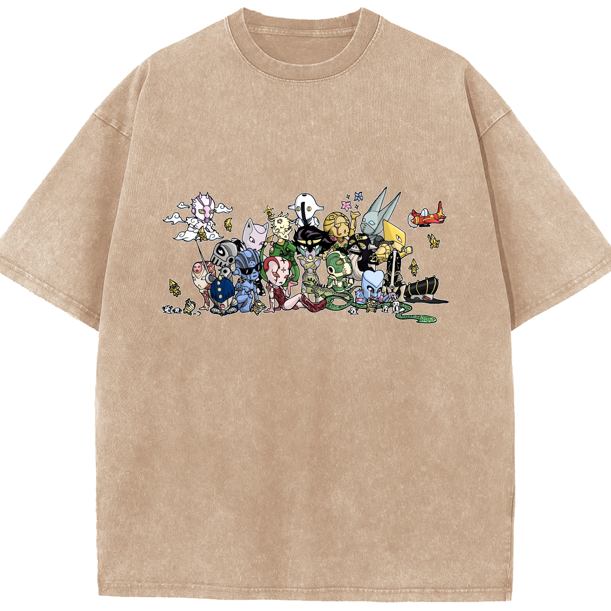 （画像用） ジョジョの奇妙な冒険 JoJo's Bizarre Adventure 綿100% ヴィンテージ風 半袖Tシャツ（フロントプリント）