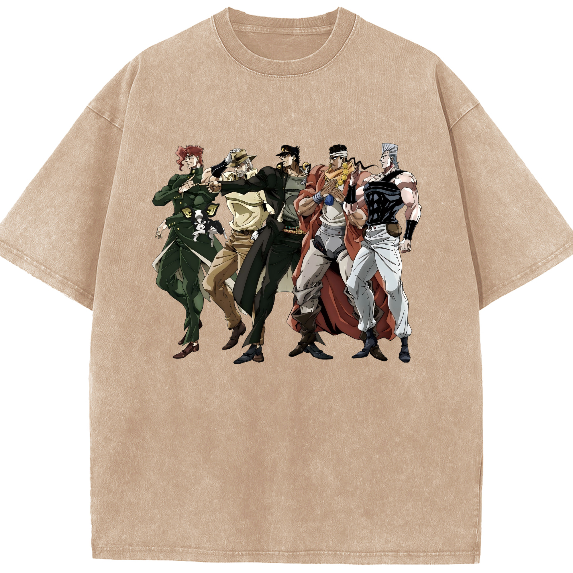 （画像用） ジョジョの奇妙な冒険 JoJo's Bizarre Adventure 綿100% ヴィンテージ風 半袖Tシャツ（フロントプリント）