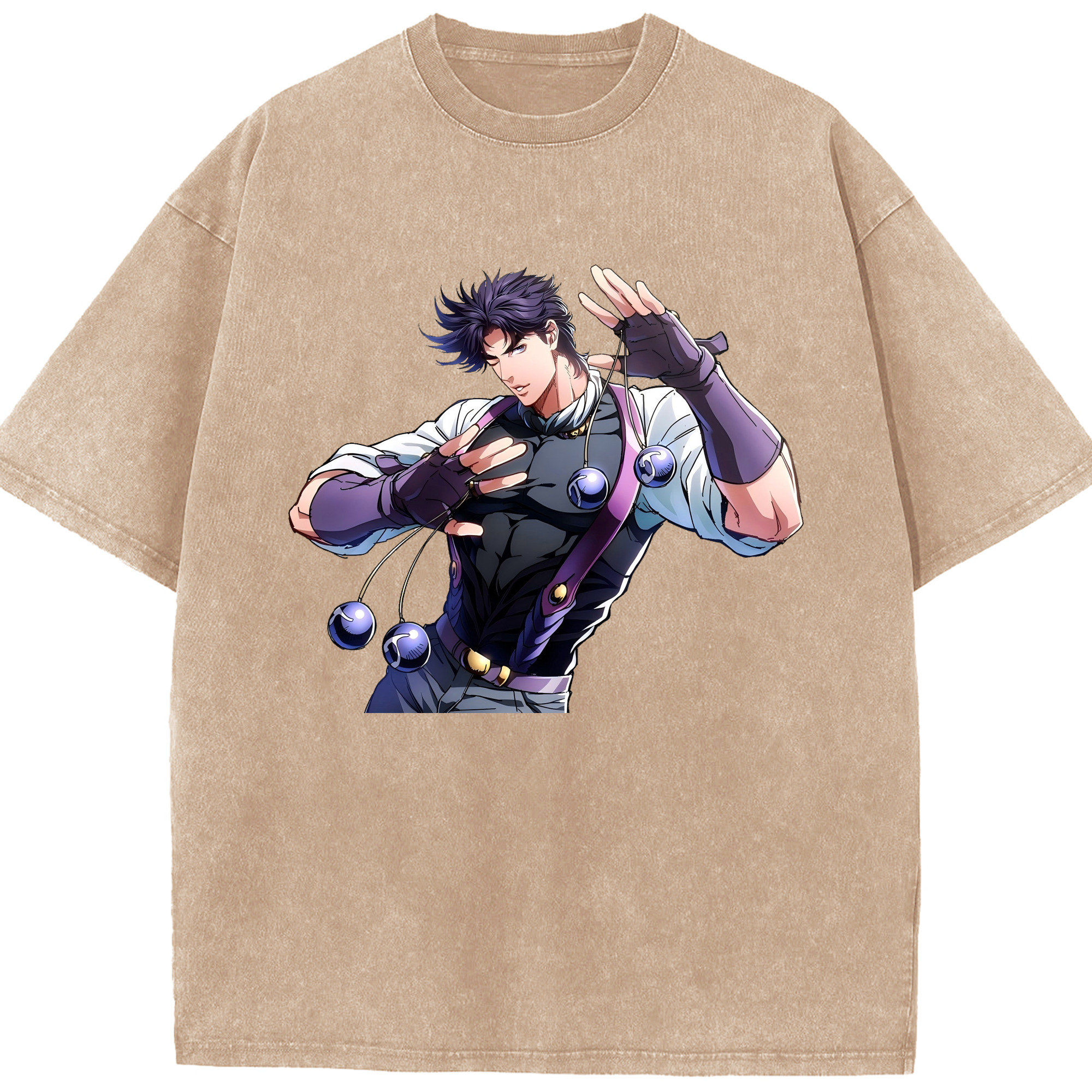 （画像用） ジョジョの奇妙な冒険 JoJo's Bizarre Adventure 綿100% ヴィンテージ風 半袖Tシャツ（フロントプリント）