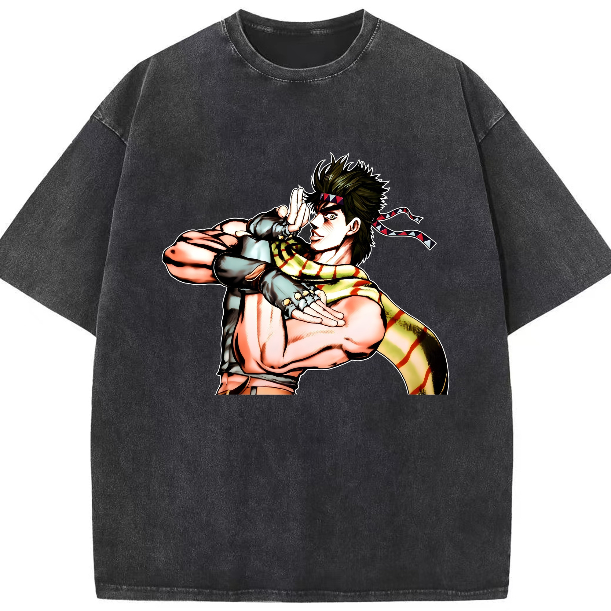 （画像用） ジョジョの奇妙な冒険 ジョセフ?ジョースター JoJo's Bizarre Adventure Joseph Joestar 綿100% ヴィンテージ風 半袖Tシャツ（フロントプリント）