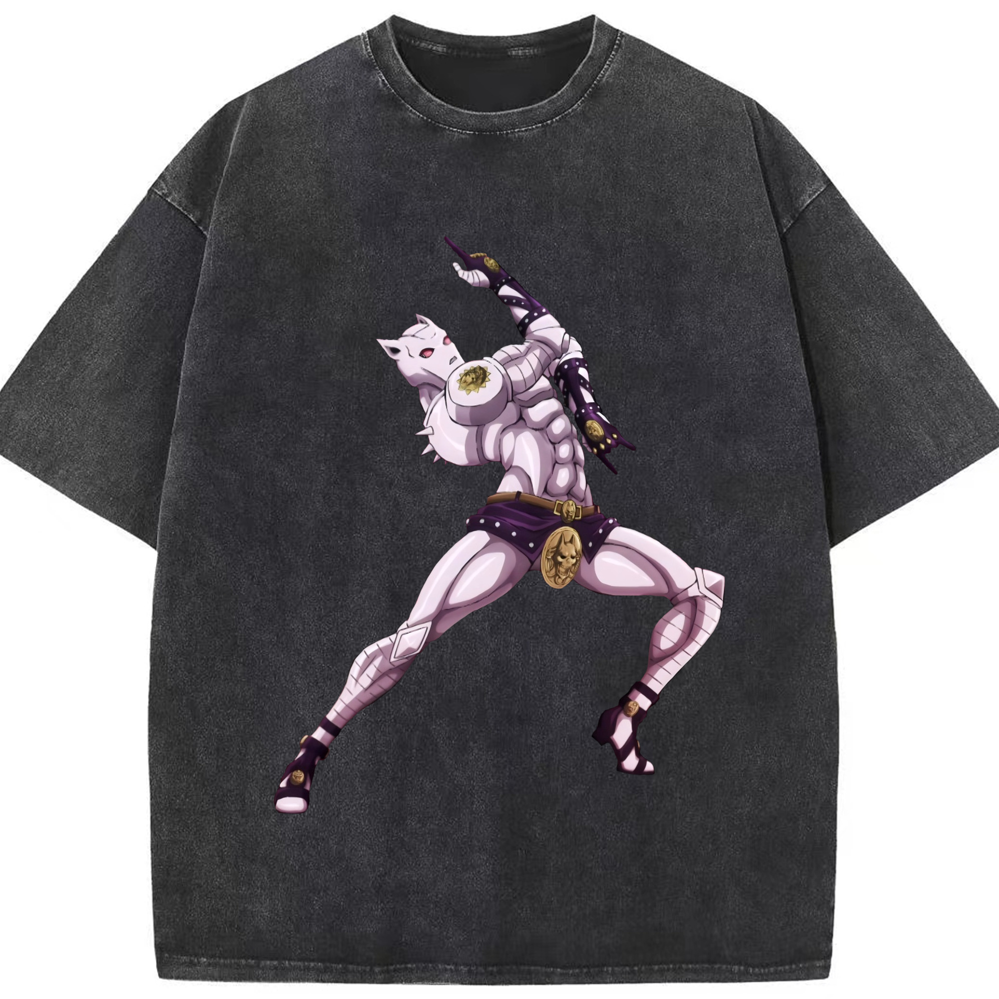 （画像用） ジョジョの奇妙な冒険 きら よしかげ JoJo's Bizarre Adventure Kira Yoshikage 綿100% ヴィンテージ風 半袖Tシャツ（フロントプリント）