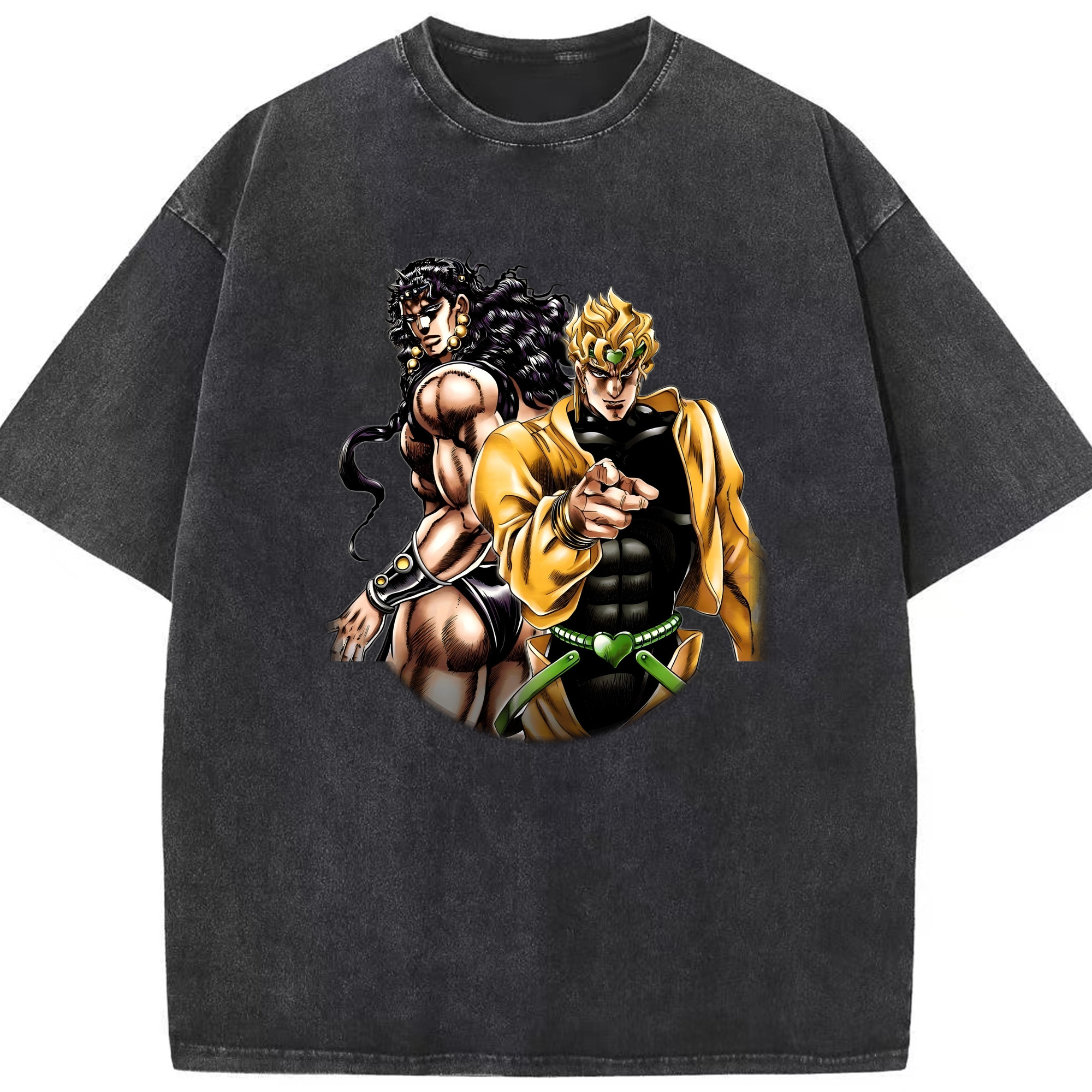 （画像用） ジョジョの奇妙な冒険 ディオ?ブランドー JoJo's Bizarre Adventure Dio Brando 綿100% ヴィンテージ風 半袖Tシャツ（フロントプリント）