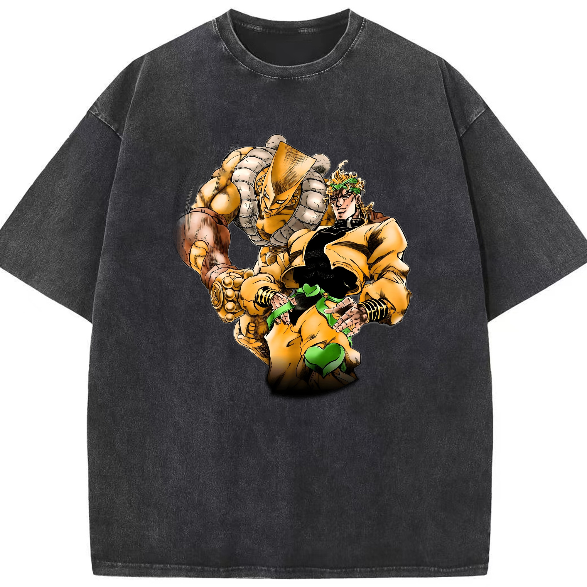 （画像用） ジョジョの奇妙な冒険 ディオ?ブランドー JoJo's Bizarre Adventure Dio Brando 綿100% ヴィンテージ風 半袖Tシャツ（フロントプリント）