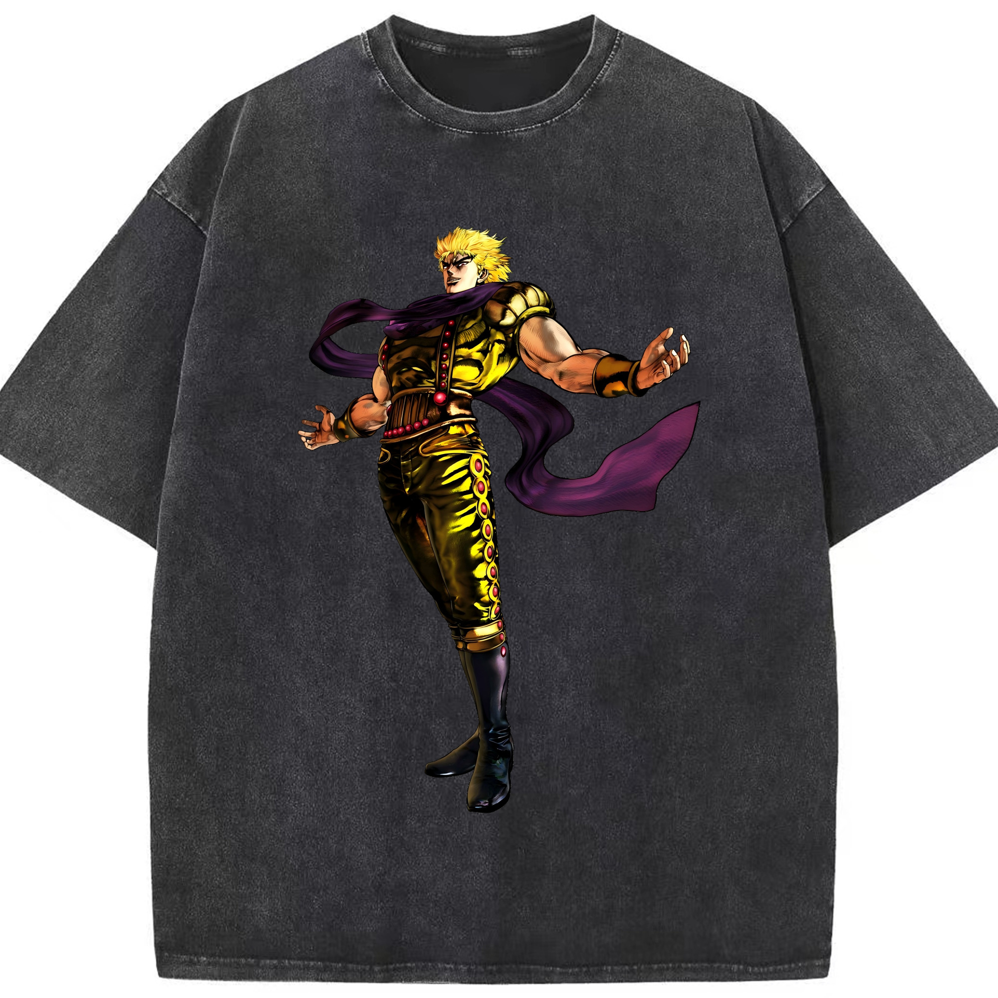 （画像用） ジョジョの奇妙な冒険 ディオ?ブランドー JoJo's Bizarre Adventure Dio Brando 綿100% ヴィンテージ風 半袖Tシャツ（フロントプリント）