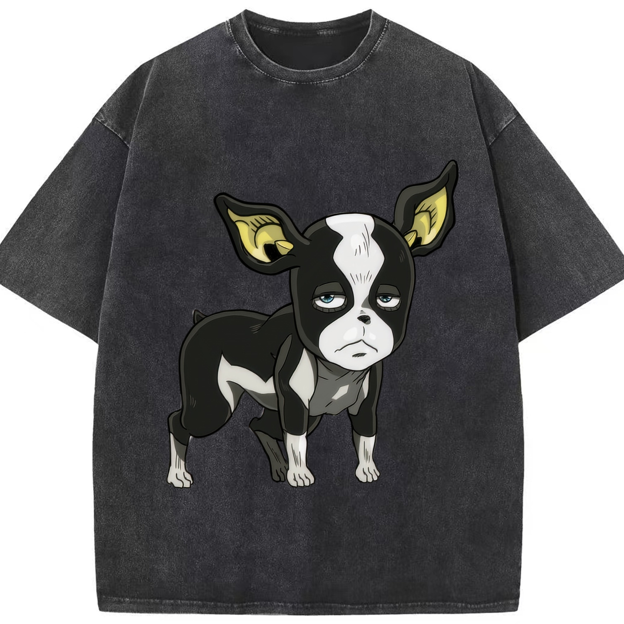 （画像用） ジョジョの奇妙な冒険 イギー JoJo's Bizarre Adventure Iggy 綿100% ヴィンテージ風 半袖Tシャツ（フロントプリント）