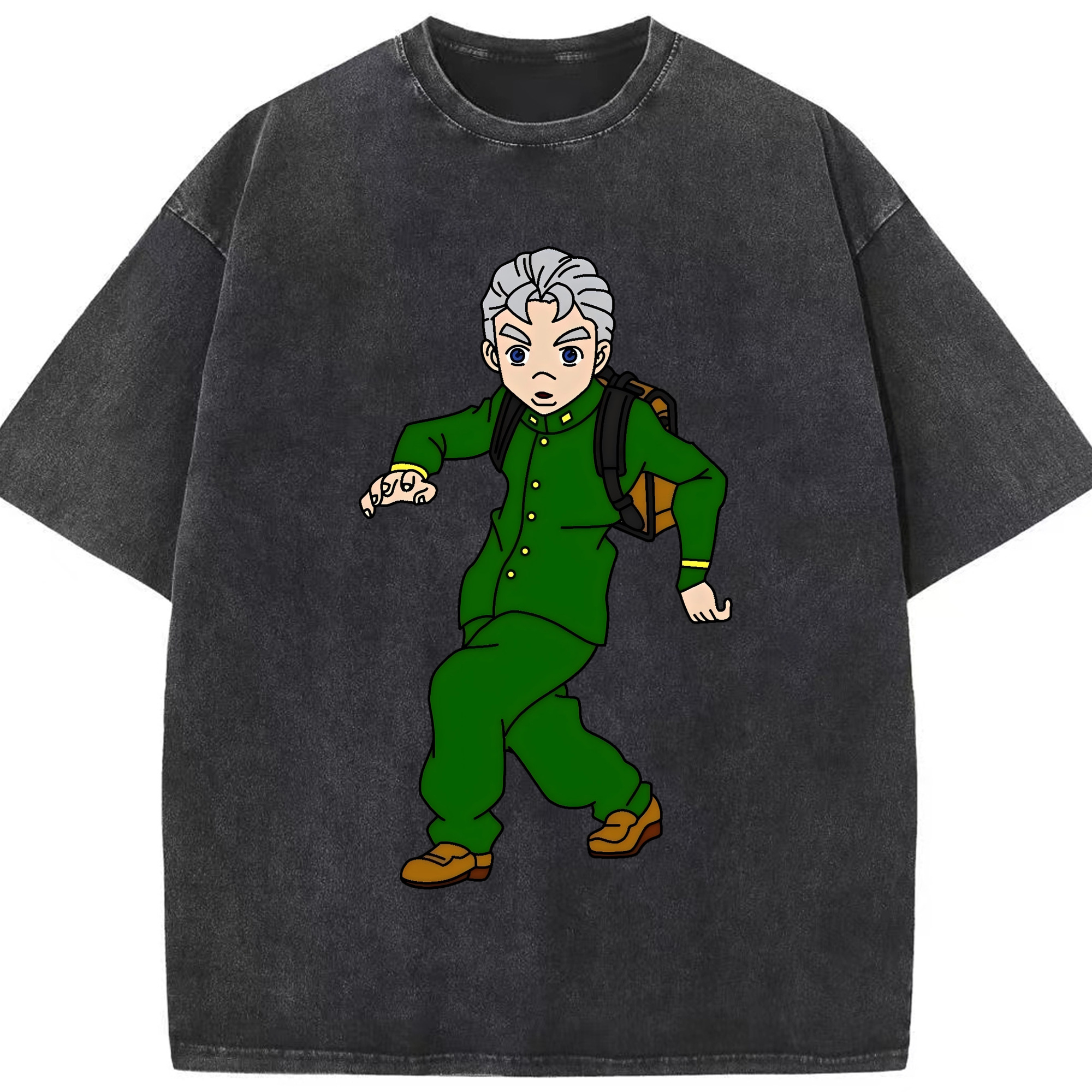 （画像用） ジョジョの奇妙な冒険 広瀨康一 JoJo's Bizarre Adventure Hirose Koichi 綿100% ヴィンテージ風 半袖Tシャツ（フロントプリント）