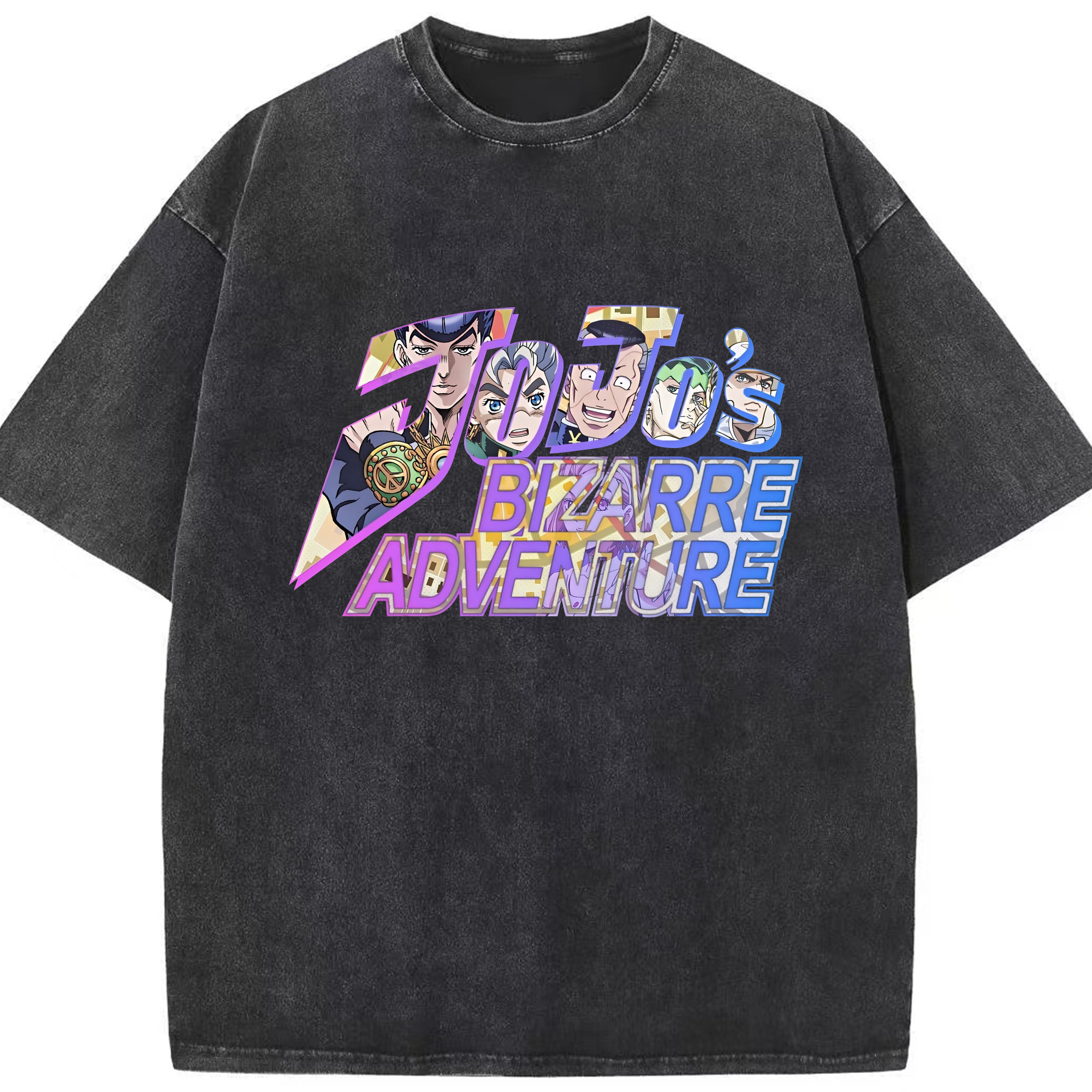 （画像用） ジョジョの奇妙な冒険 JoJo's Bizarre Adventure 綿100% ヴィンテージ風 半袖Tシャツ（フロントプリント）