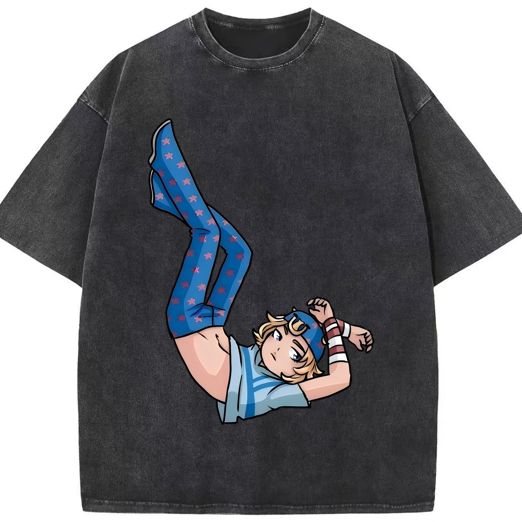 （画像用） ジョジョの奇妙な冒険 グイード?ミスタ JoJo's Bizarre Adventure Guido Mista 綿100% ヴィンテージ風 半袖Tシャツ（フロントプリント）