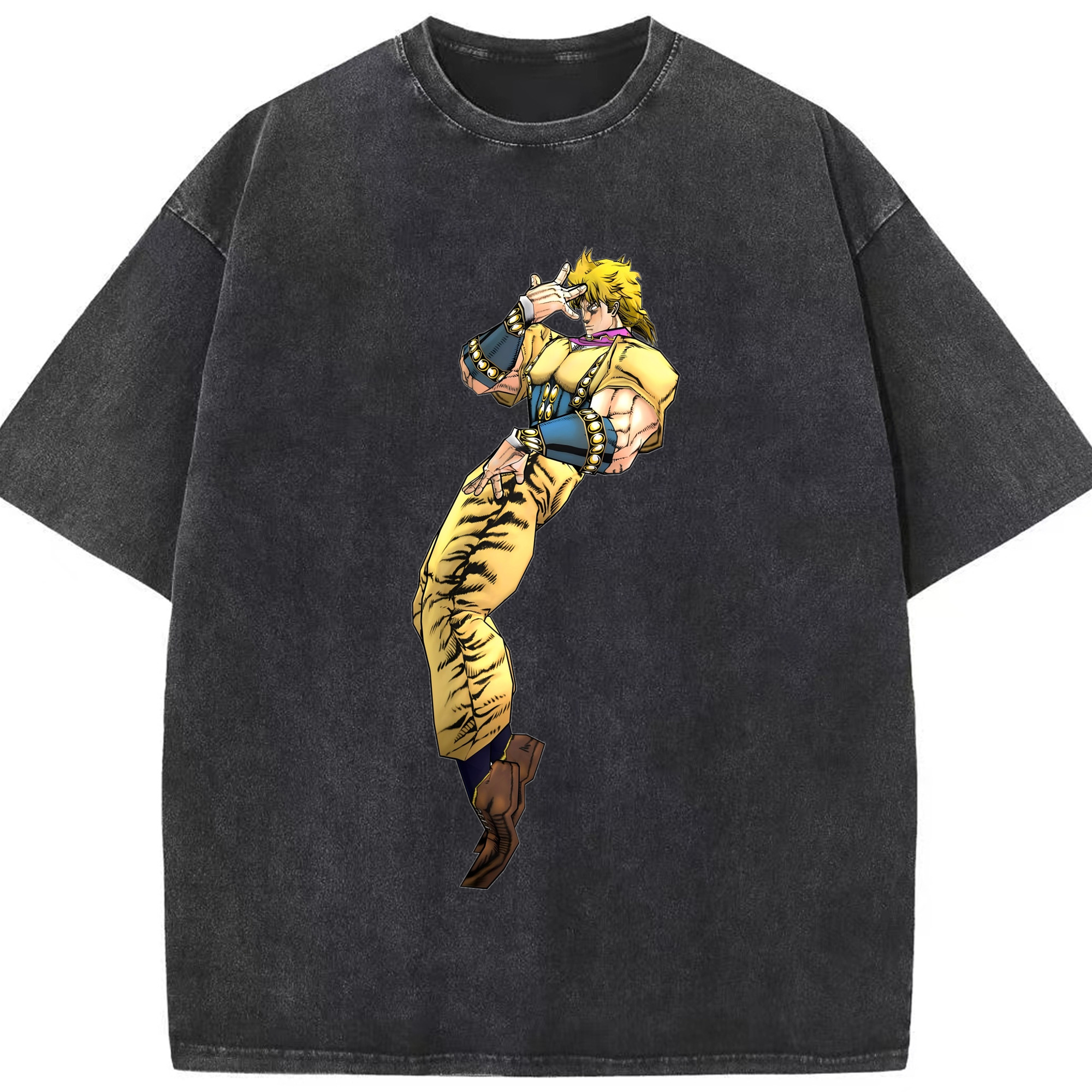（画像用） ジョジョの奇妙な冒険 ディオ?ブランドー JoJo's Bizarre Adventure Dio Brando 綿100% ヴィンテージ風 半袖Tシャツ（フロントプリント）