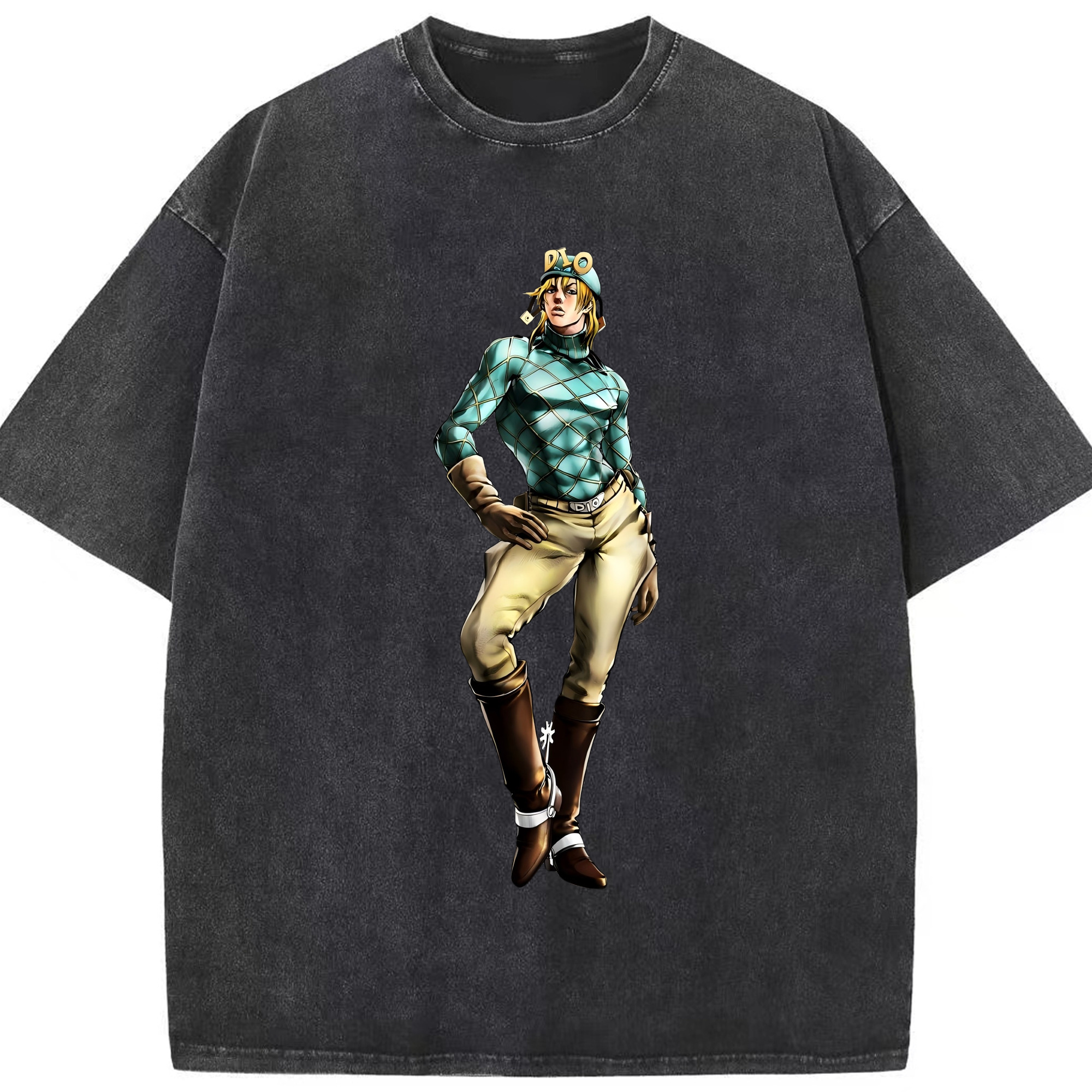 （画像用） ジョジョの奇妙な冒険 ディオ?ブランドー JoJo's Bizarre Adventure Dio Brando 綿100% ヴィンテージ風 半袖Tシャツ（フロントプリント）