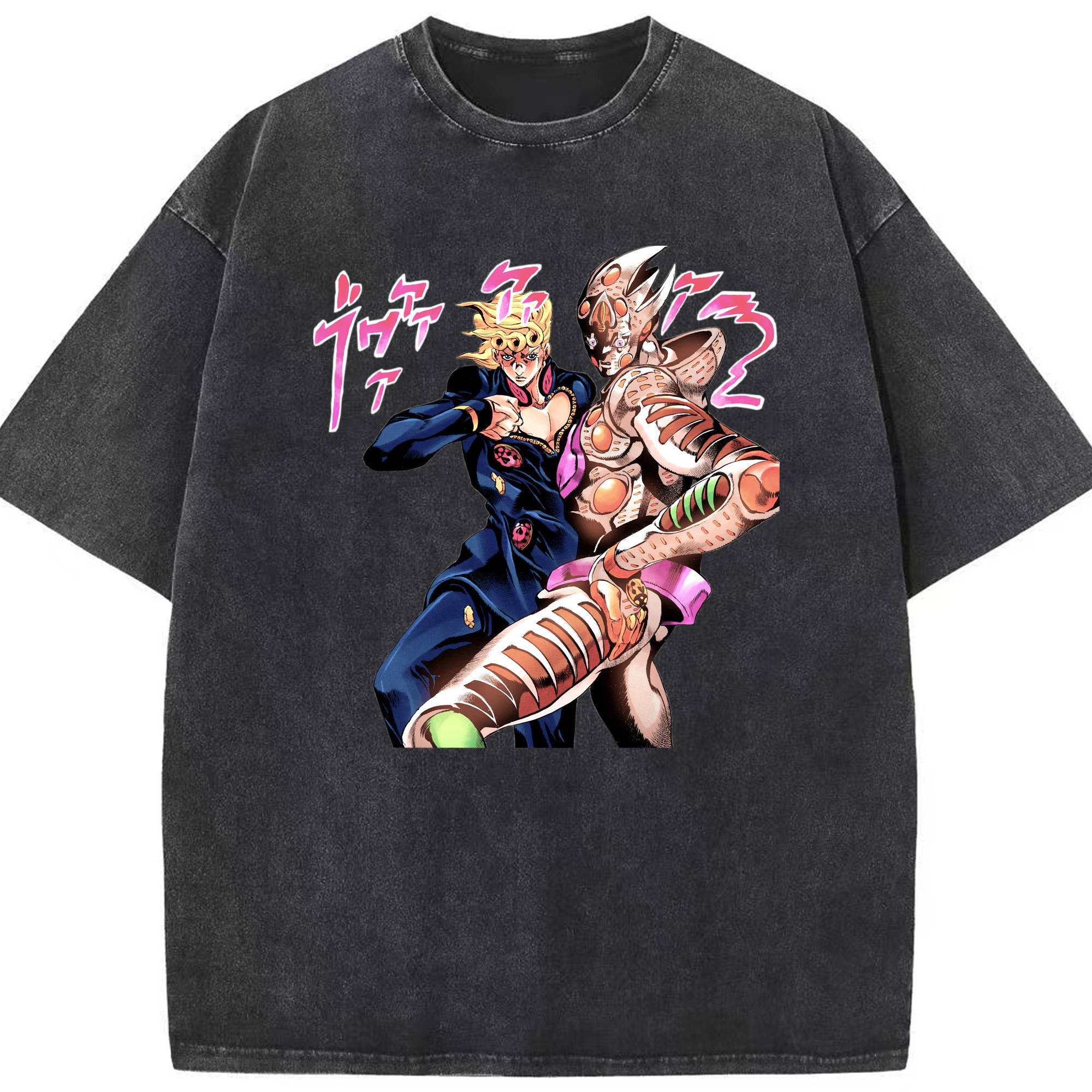 （画像用） ジョジョの奇妙な冒険 ジョルノ?ジョバァーナ JoJo's Bizarre Adventure Giorno Giovanna 綿100% ヴィンテージ風 半袖Tシャツ（フロントプリント）