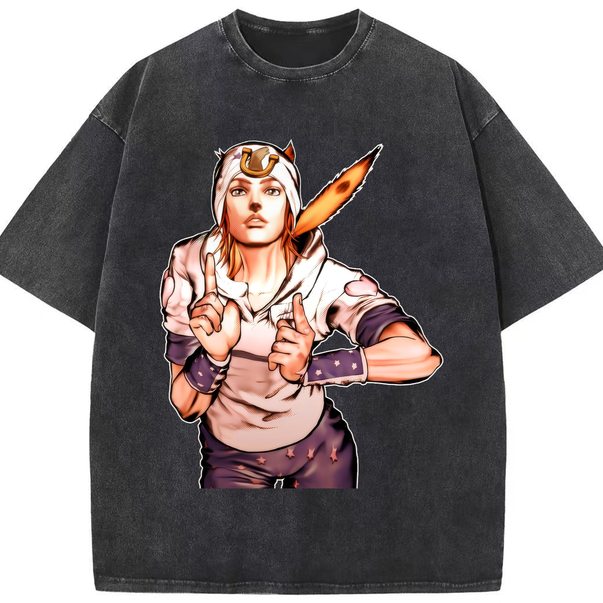 （画像用） ジョジョの奇妙な冒険 ジョナサン?ジョースター JoJo's Bizarre Adventure Jonathan Joestar 綿100% ヴィンテージ風 半袖Tシャツ（フロントプリント）