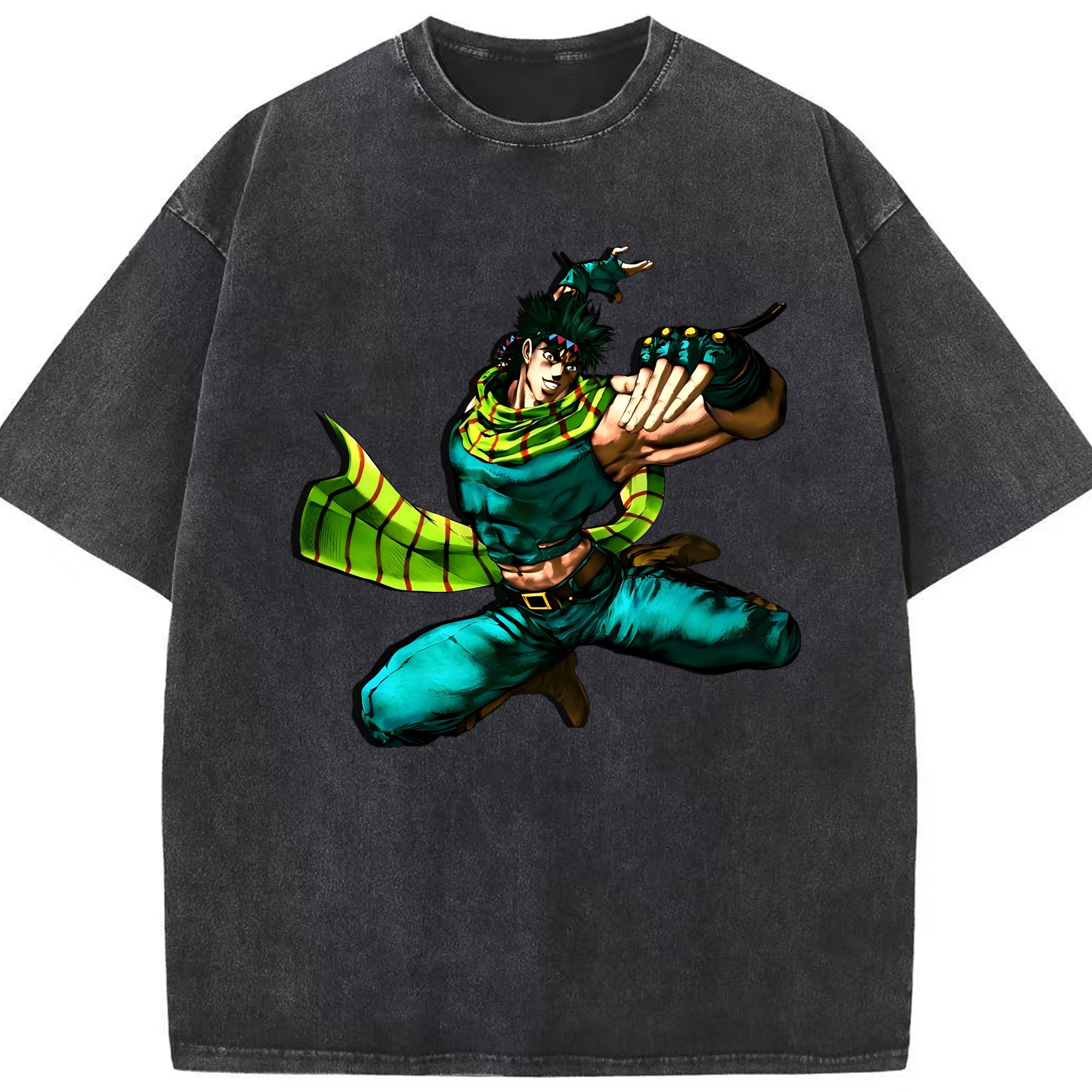 （画像用） ジョジョの奇妙な冒険 ジョセフ?ジョースター JoJo's Bizarre Adventure Joseph Joestar 綿100% ヴィンテージ風 半袖Tシャツ（フロントプリント）
