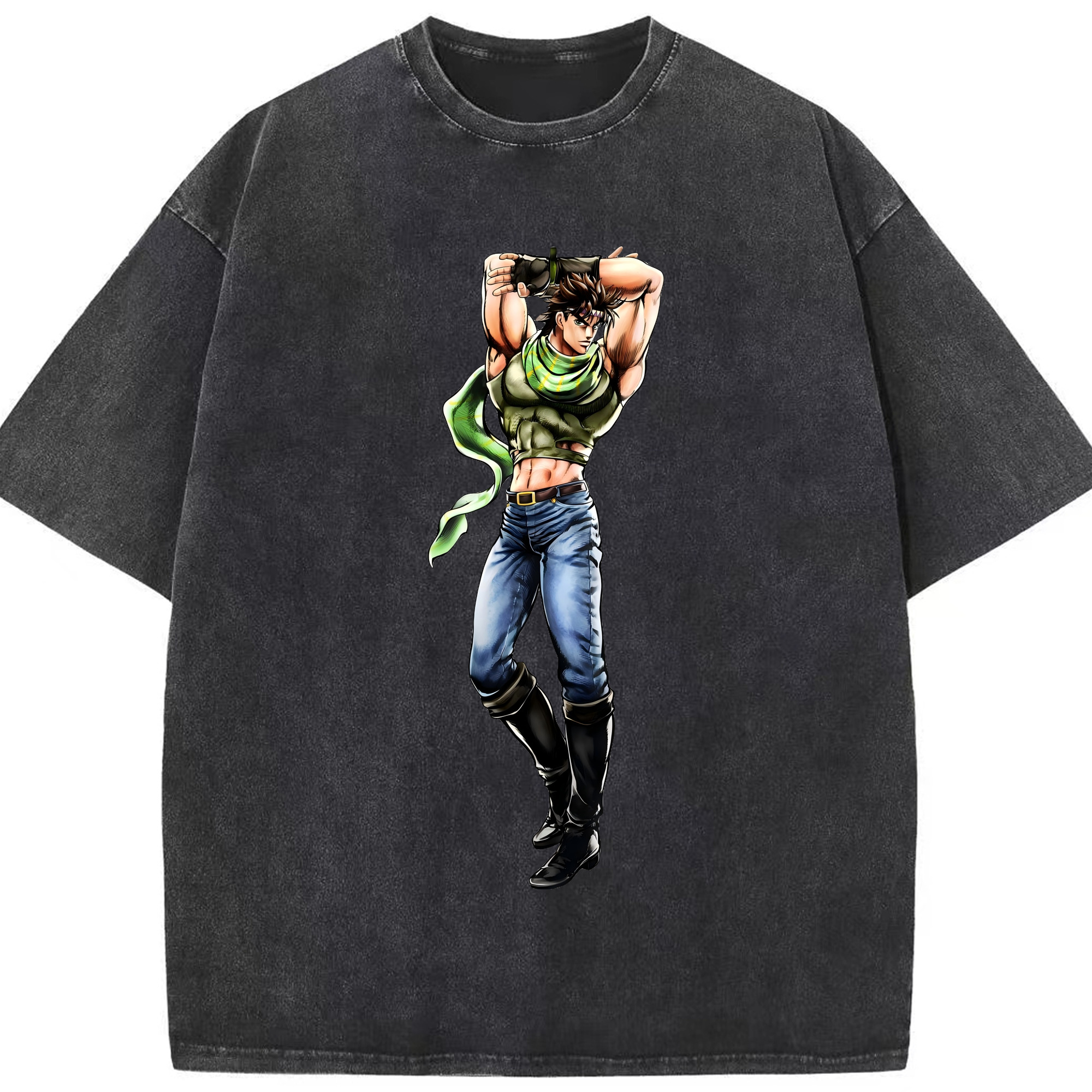 （画像用） ジョジョの奇妙な冒険 ジョセフ?ジョースター JoJo's Bizarre Adventure Joseph Joestar 綿100% ヴィンテージ風 半袖Tシャツ（フロントプリント）