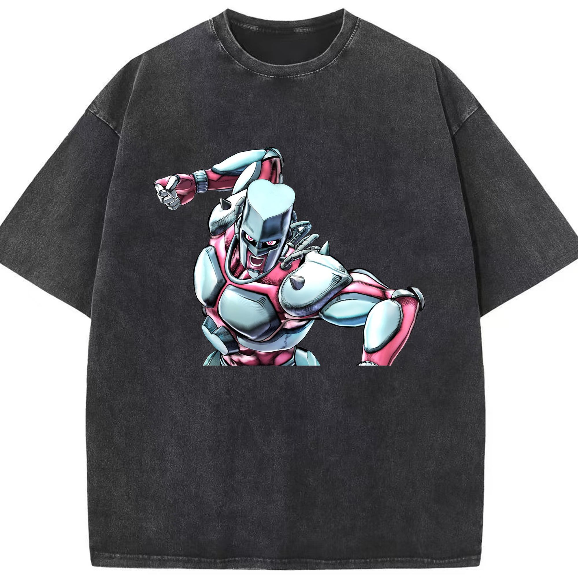 （画像用） ジョジョの奇妙な冒険 ひがしかた じょうすけ JoJo's Bizarre Adventure Higashikata Josuke 綿100% ヴィンテージ風 半袖Tシャツ（フロントプリント）